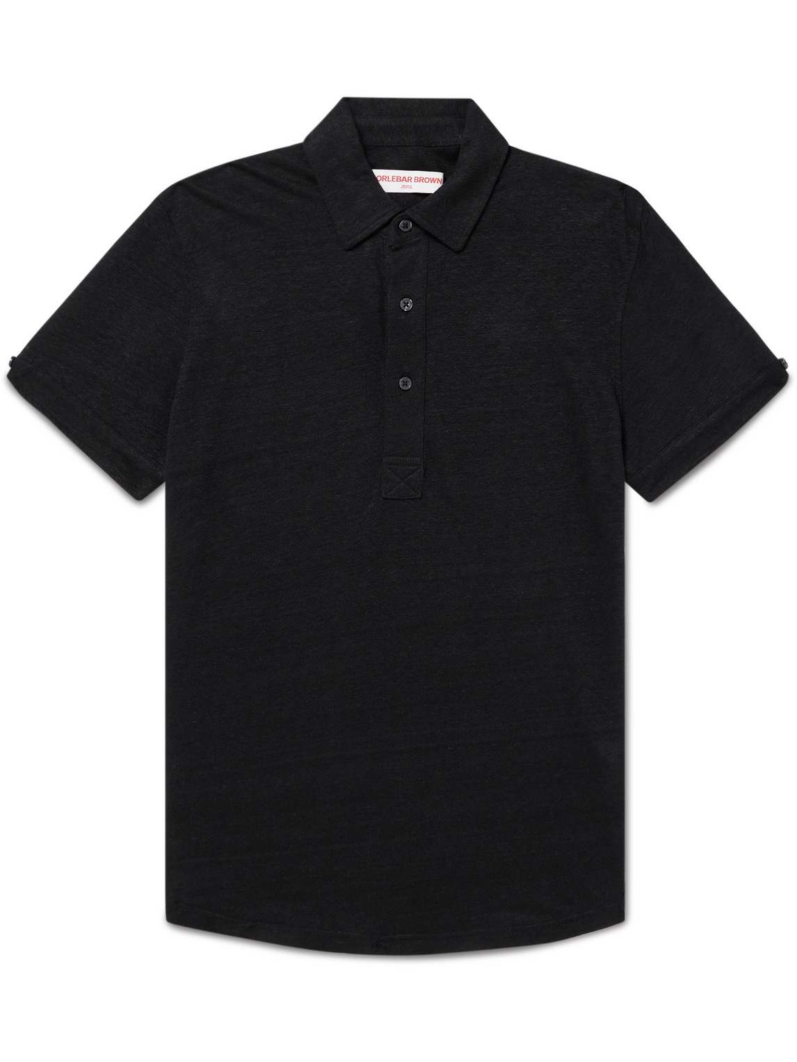 Orlebar Brown Sebastian Slim-fit Linen-jersey Polo Shirt In Black