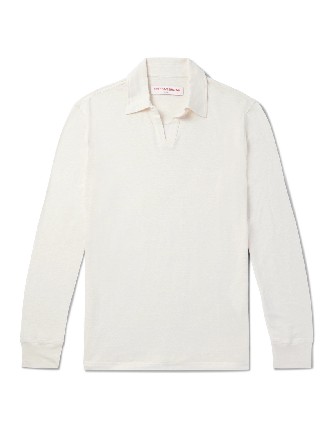 Orlebar Brown Felix Linen-blend Jersey Polo Shirt In Neutrals