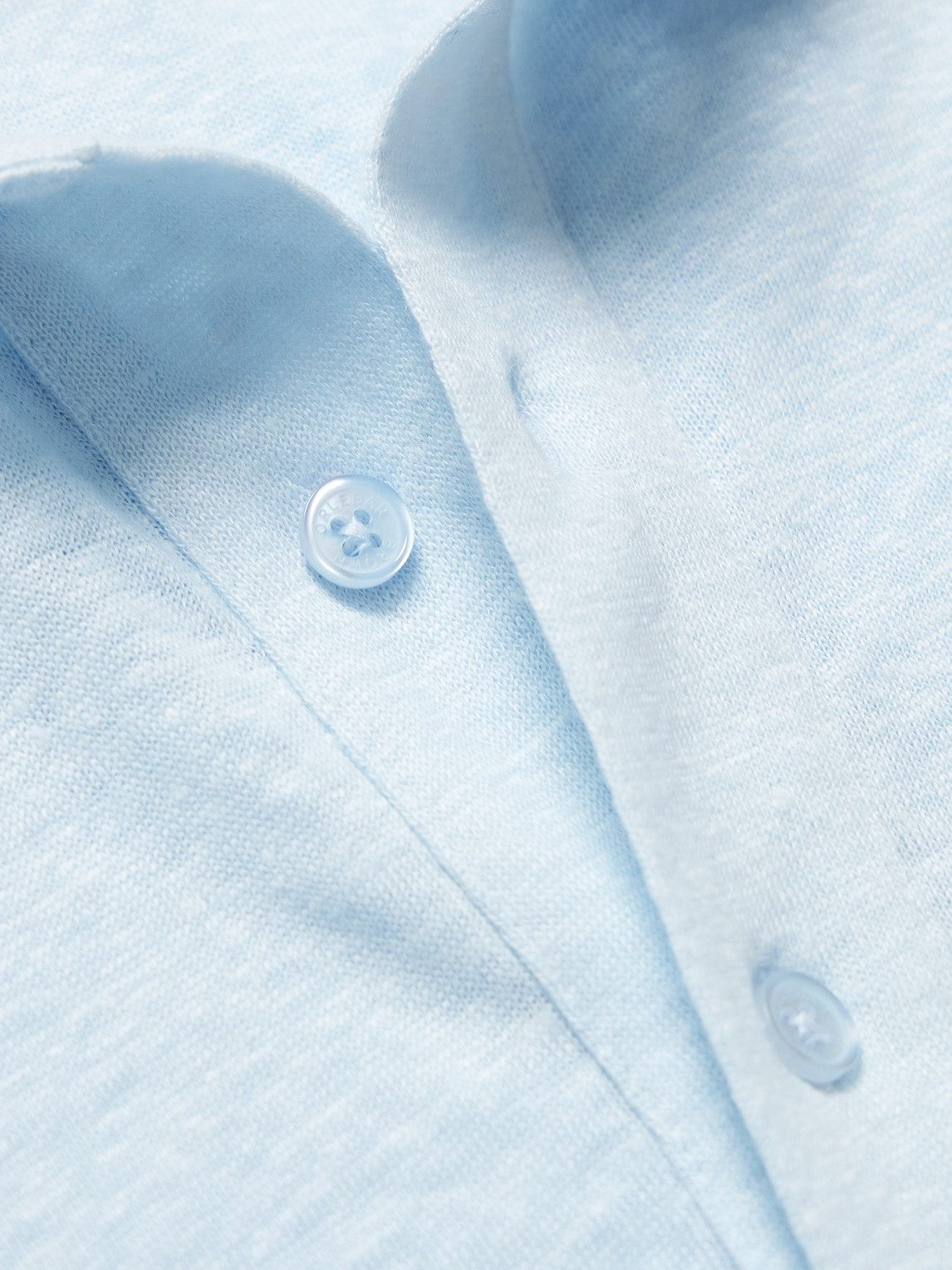 Orlebar Brown Sebastian Linen-jersey Polo Shirt In Blue