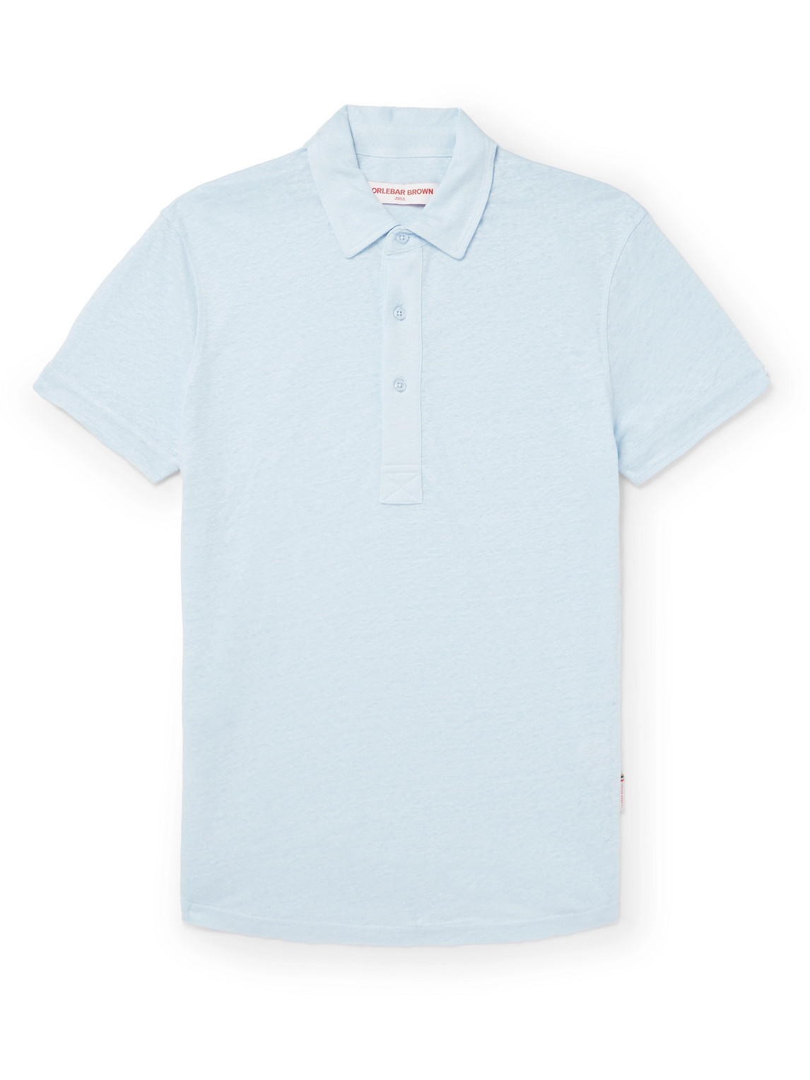 Orlebar Brown Sebastian Linen-jersey Polo Shirt In Blue