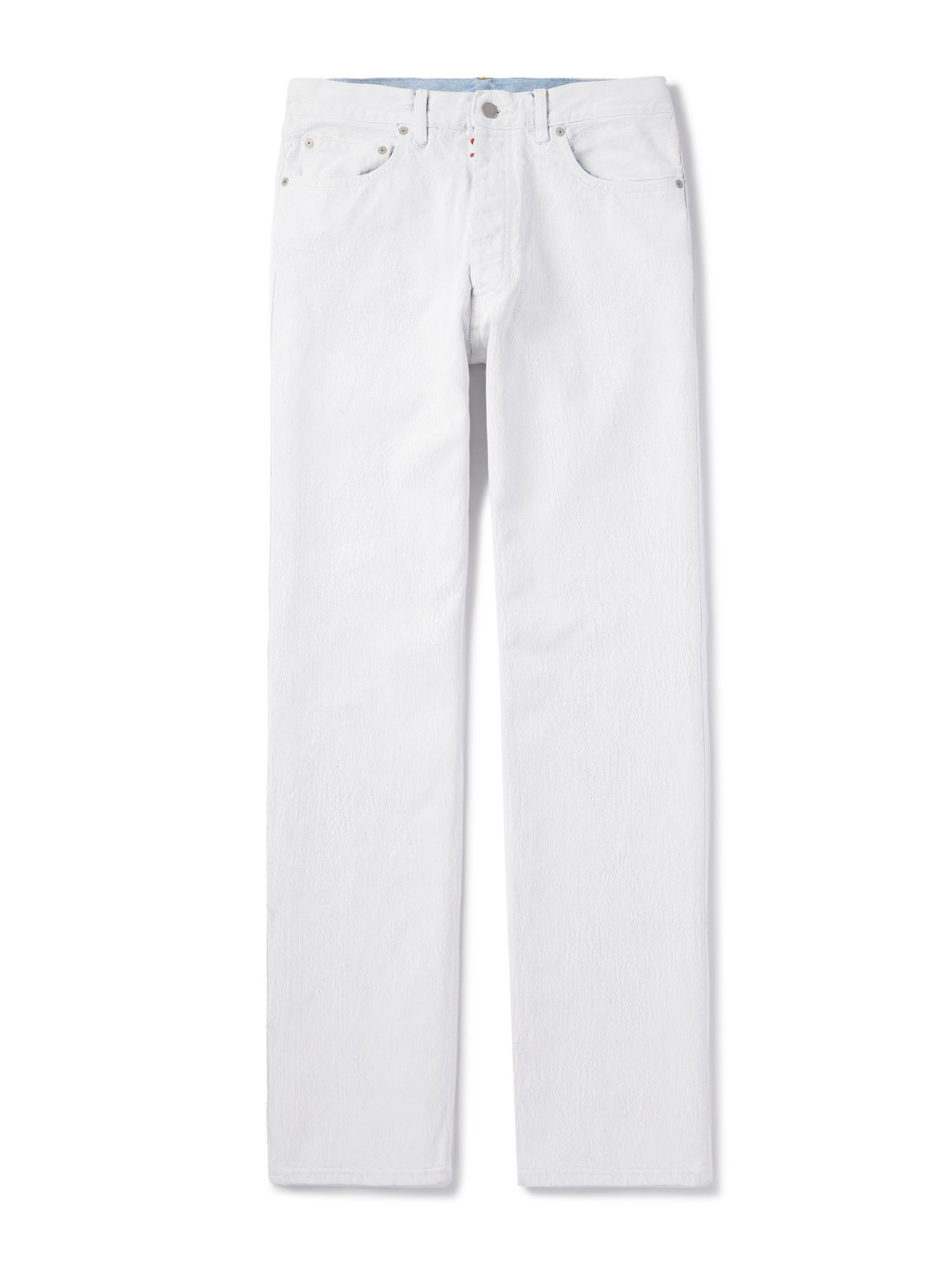 Straight-Leg Coated-Cotton Trousers
