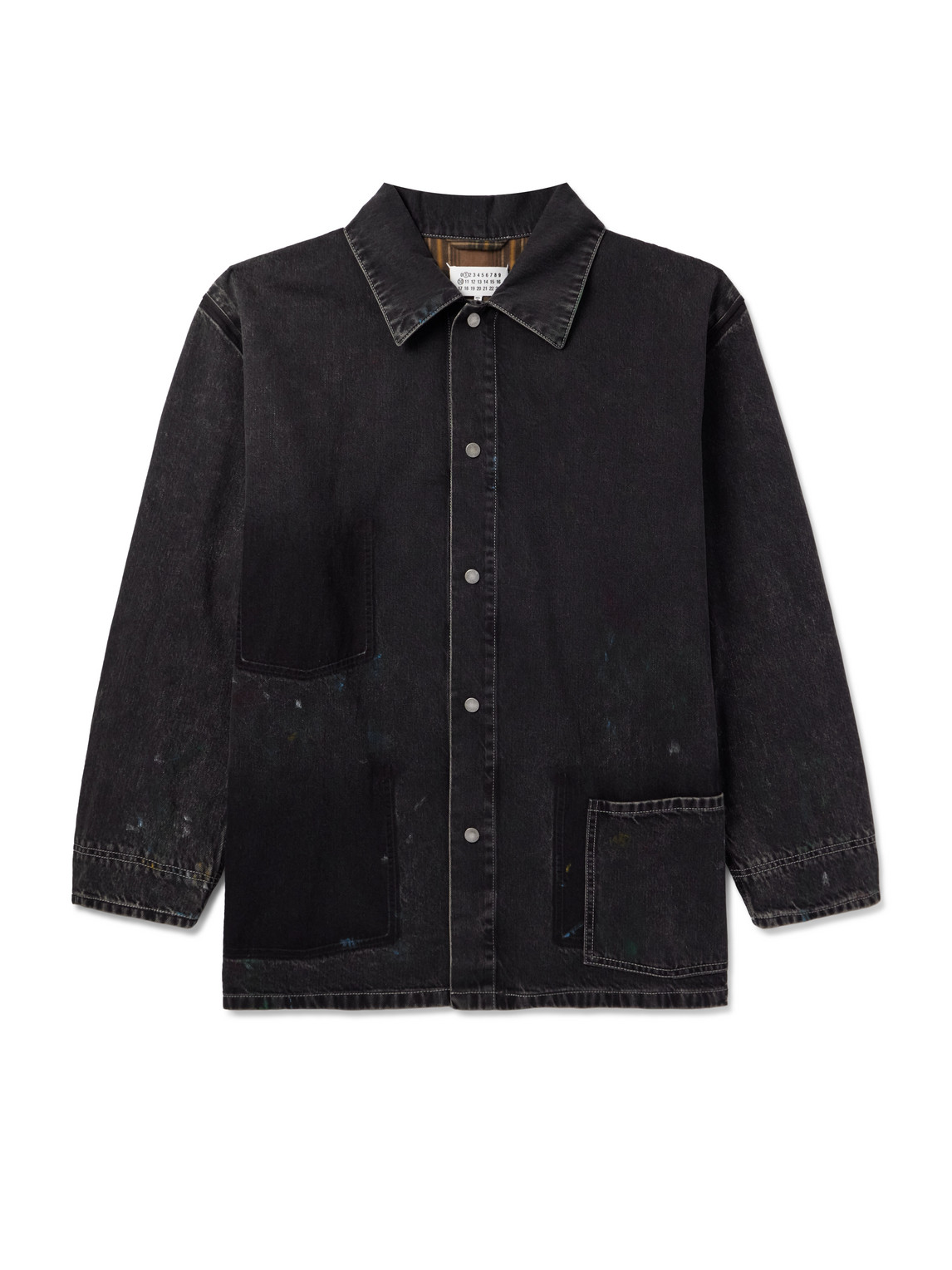 Oversized Paint-Splattered Denim Jacket