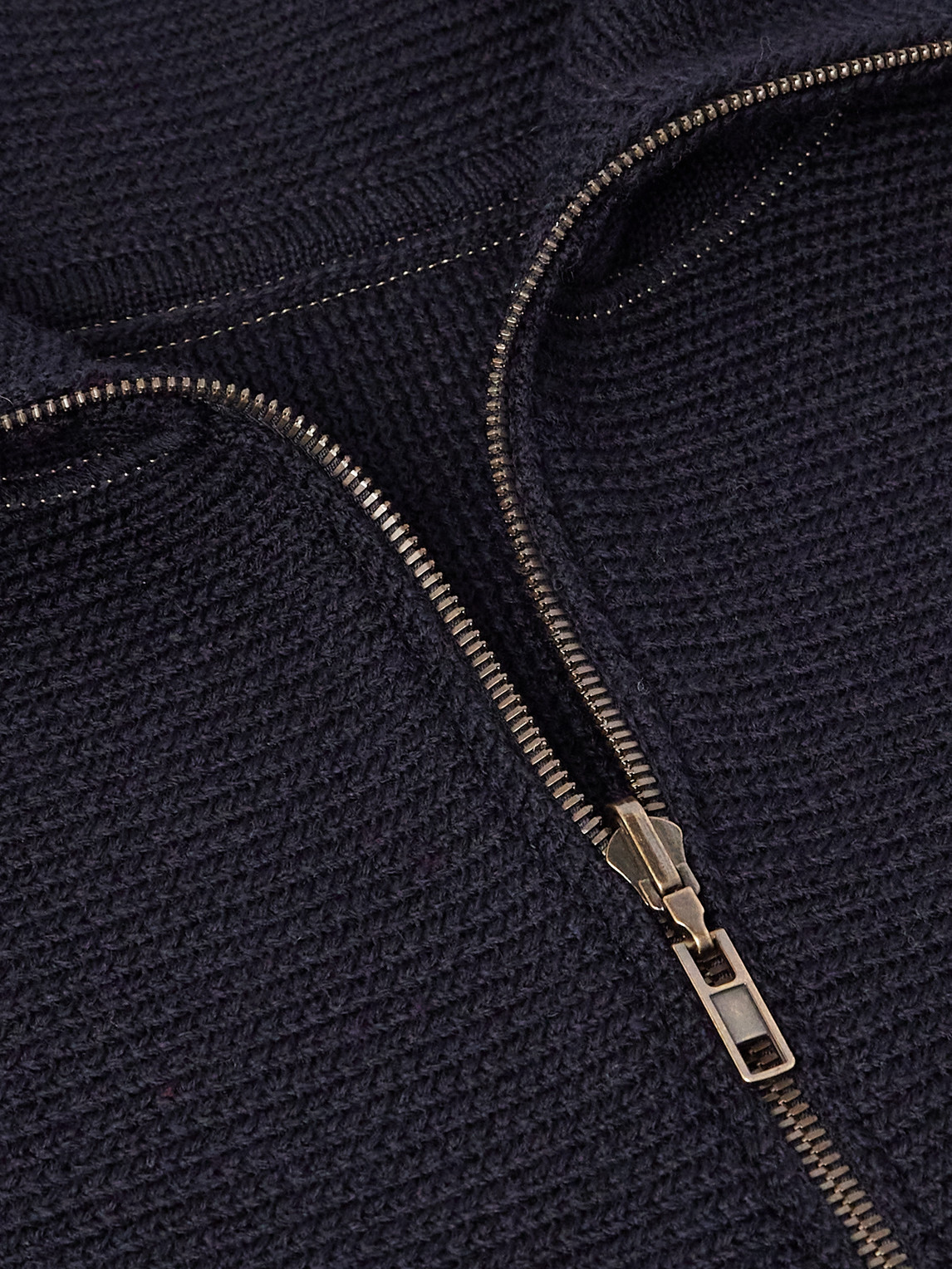 Shop Maison Margiela Denim-trimmed Wool Half-zip Sweater In Blue