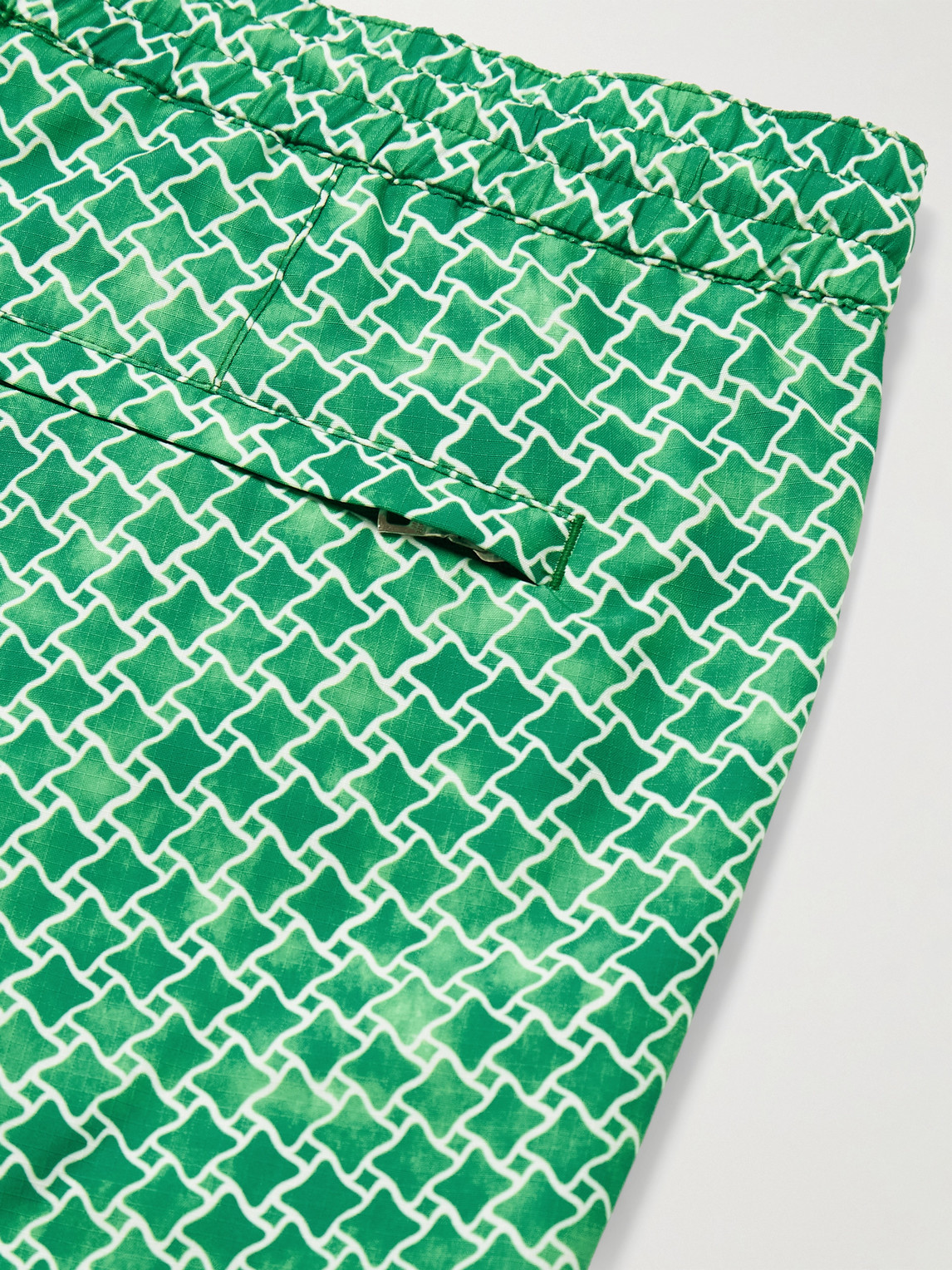 Orlebar Brown Standard Slim-fit Straight-leg Mid-length Printed Swim Shorts In Green