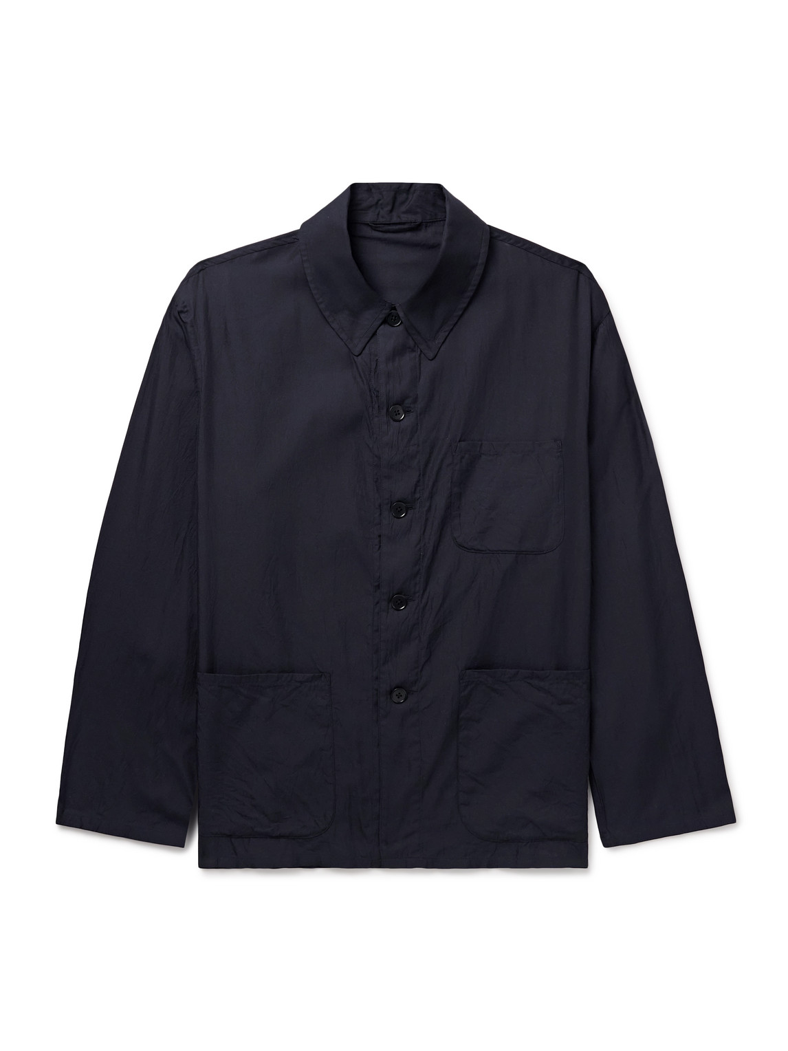Kaptain Sunshine Cotton And Silk-blend Twill Shirt Jacket In Blue