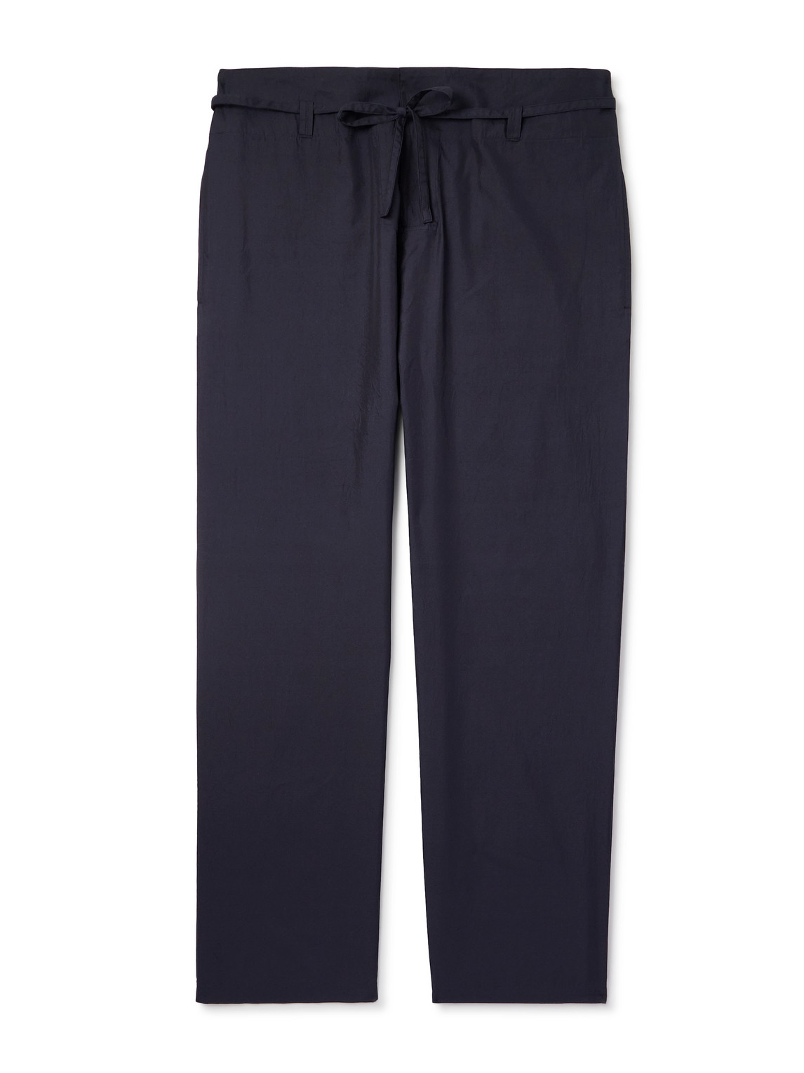 Kaptain Sunshine Traveller Easy Cotton And Silk-blend Drawstring Trousers In Blue