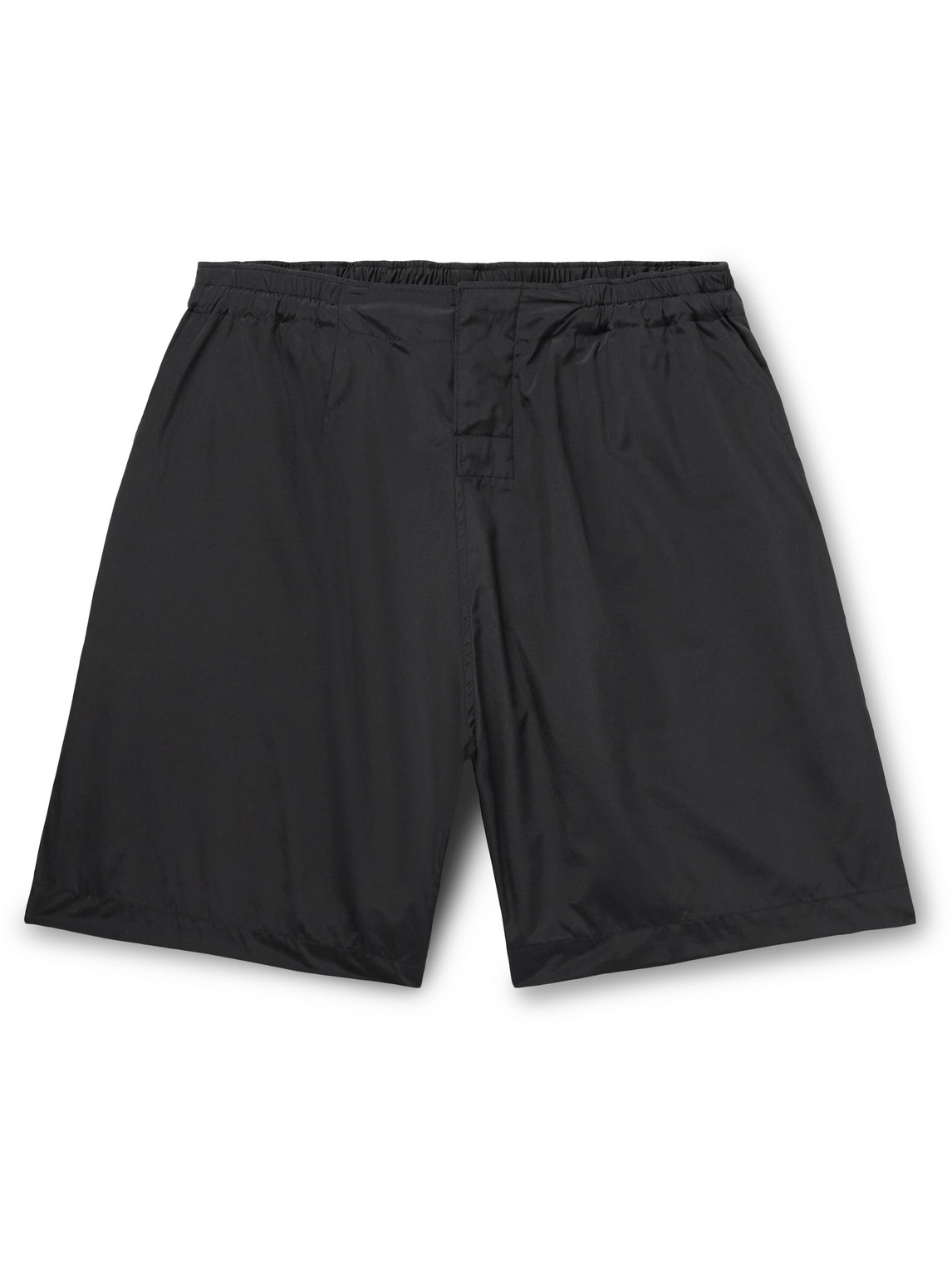 Kaptain Sunshine Trainer Straight-leg Silk-blend Shell Shorts In Black