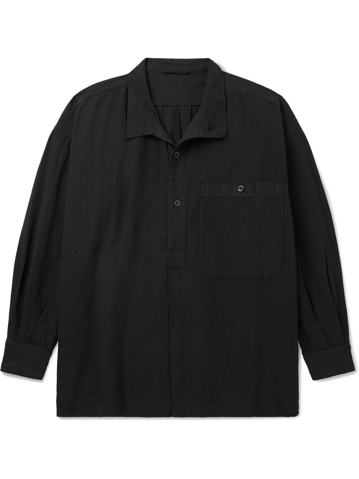 Cotton and Linen-Blend Twill Half-Placket Jacket