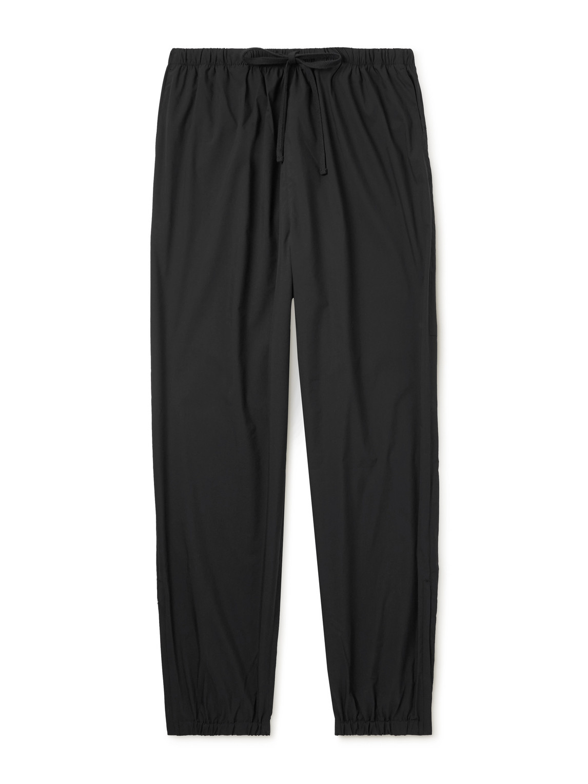 Kaptain Sunshine Tapered Cotton-blend Drawstring Trousers In Black