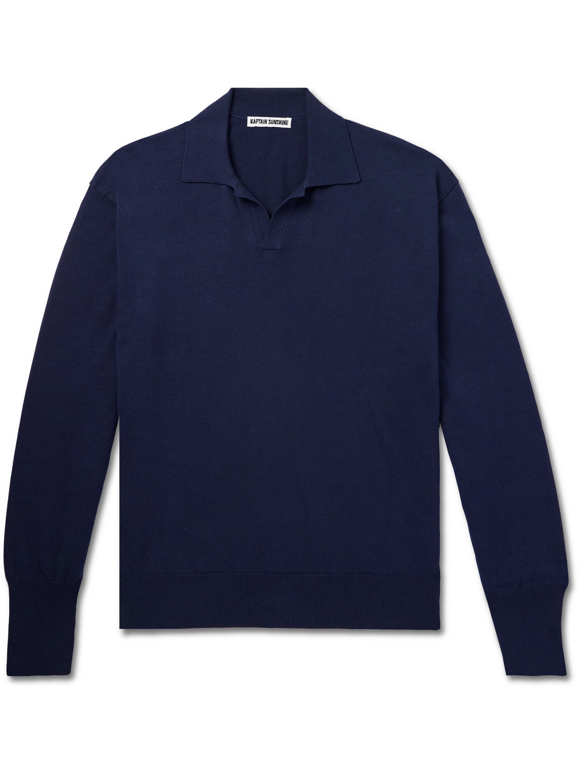 Kaptain Sunshine Cotton Polo Shirt In Blue