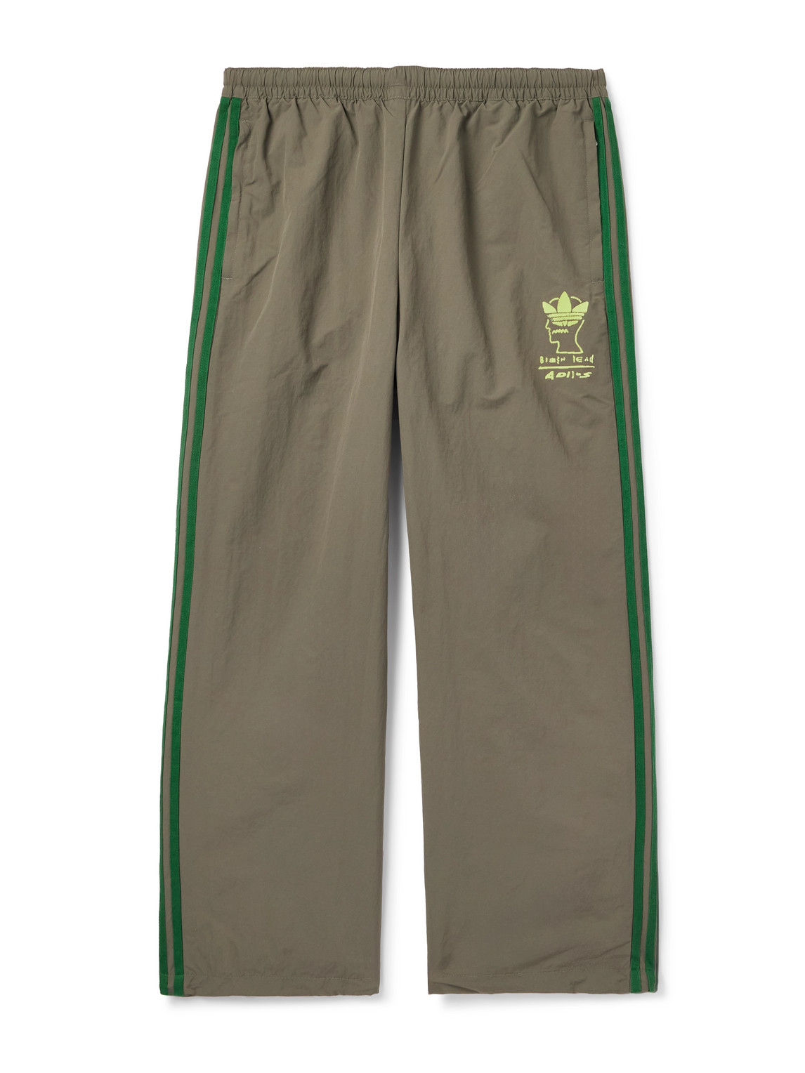 Adidas Originals Brain Dead Wide-leg Logo-flocked Striped Shell Track Trousers