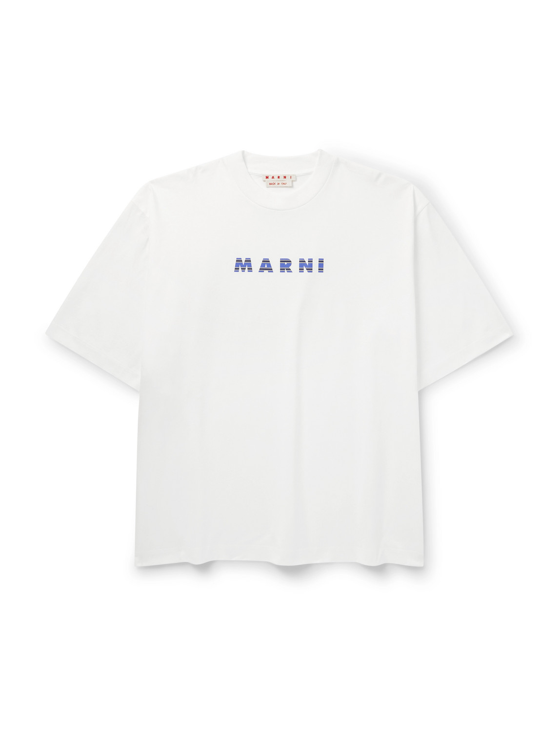 Marni Logo-print Cotton-jersey T-shirt In White