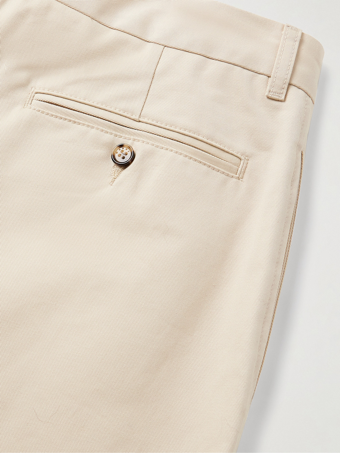 Shop Marni Straight-leg Pleated Cotton-gabardine Trousers In Neutrals