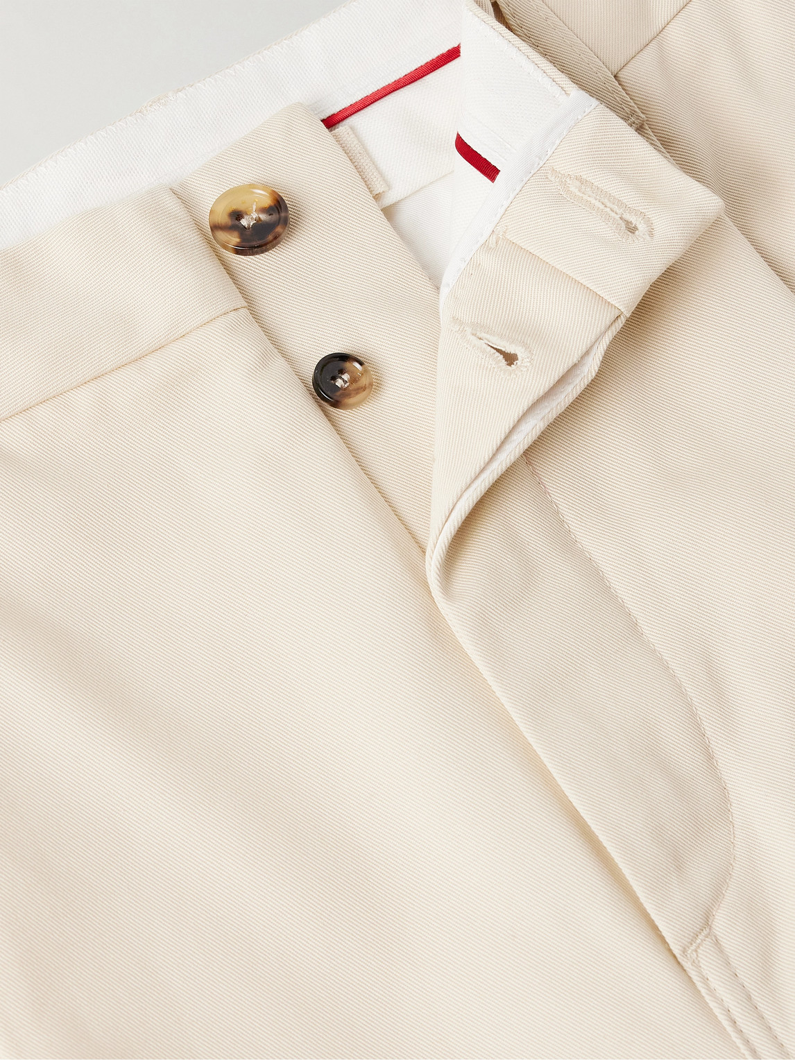 Shop Marni Straight-leg Pleated Cotton-gabardine Trousers In Neutrals