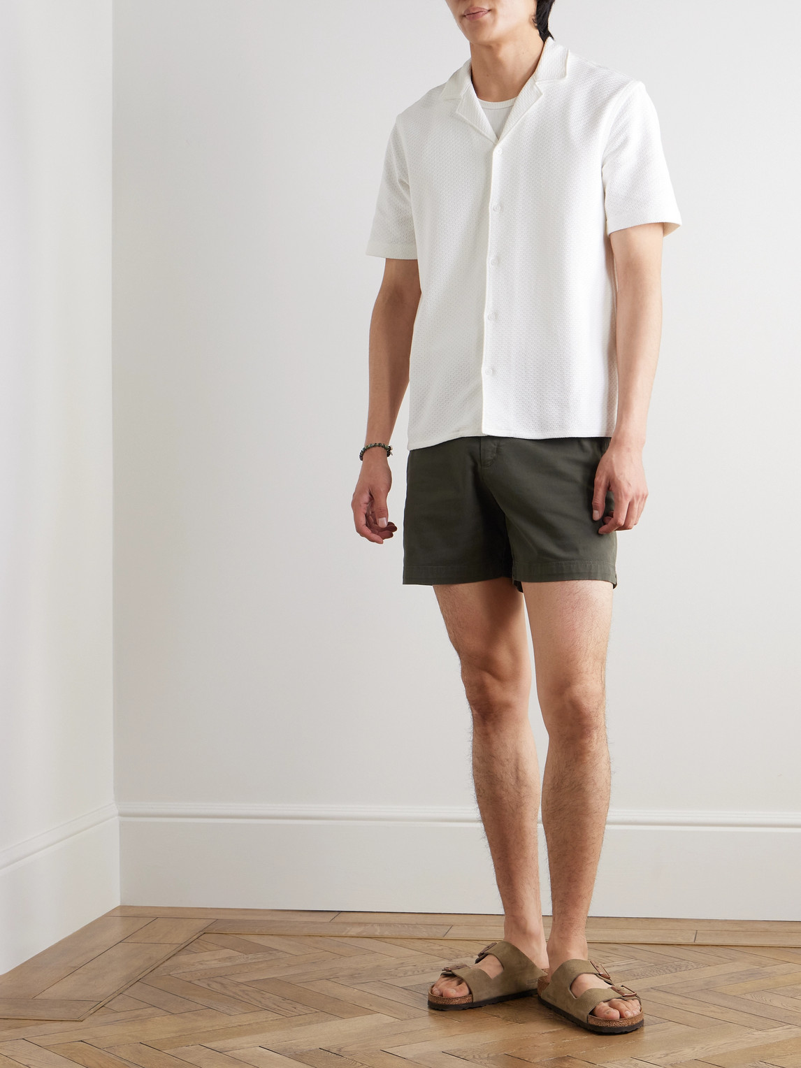 Orlebar Brown Bulldog Slim-fit Stretch-cotton Twill Shorts In Green