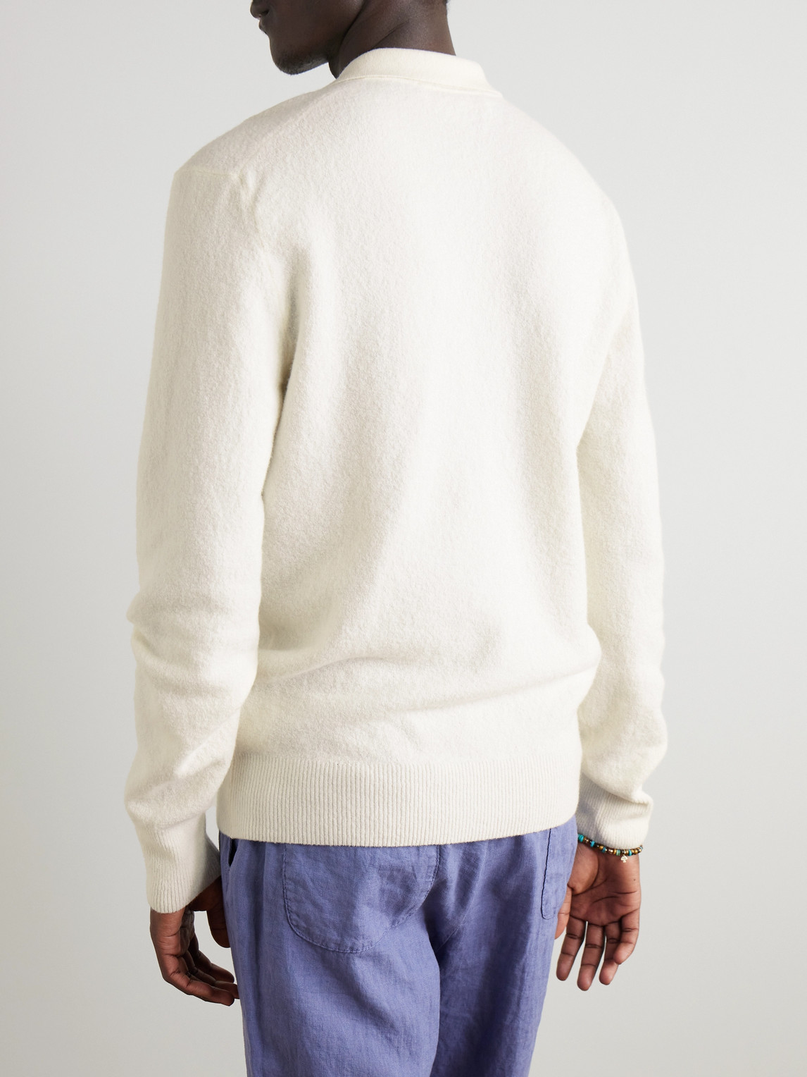 ORLEBAR BROWN WINSLOW OPEN-COLLAR WOOL-BLEND BOUCLÉ POLO SHIRT