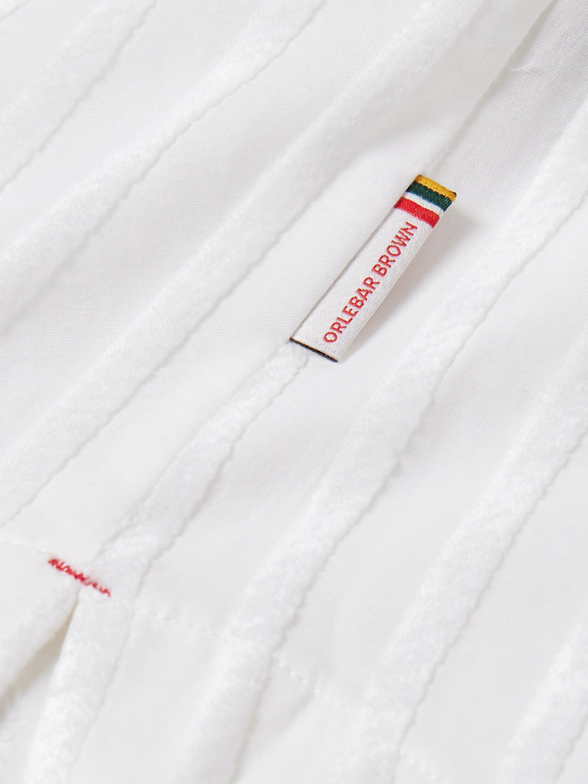 Orlebar Brown Ridley Tonal Chenille Stripe Shirt In White
