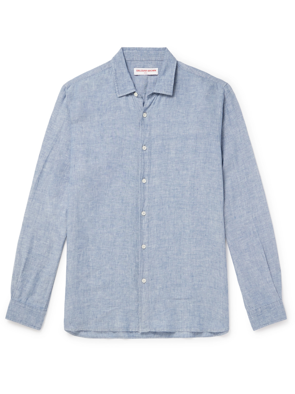 Orlebar Brown Justin Linen-chambray Shirt In Blue