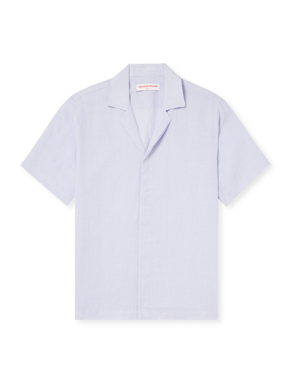 Orlebar Brown Maitan Ii Camp-collar Linen Shirt In Blue