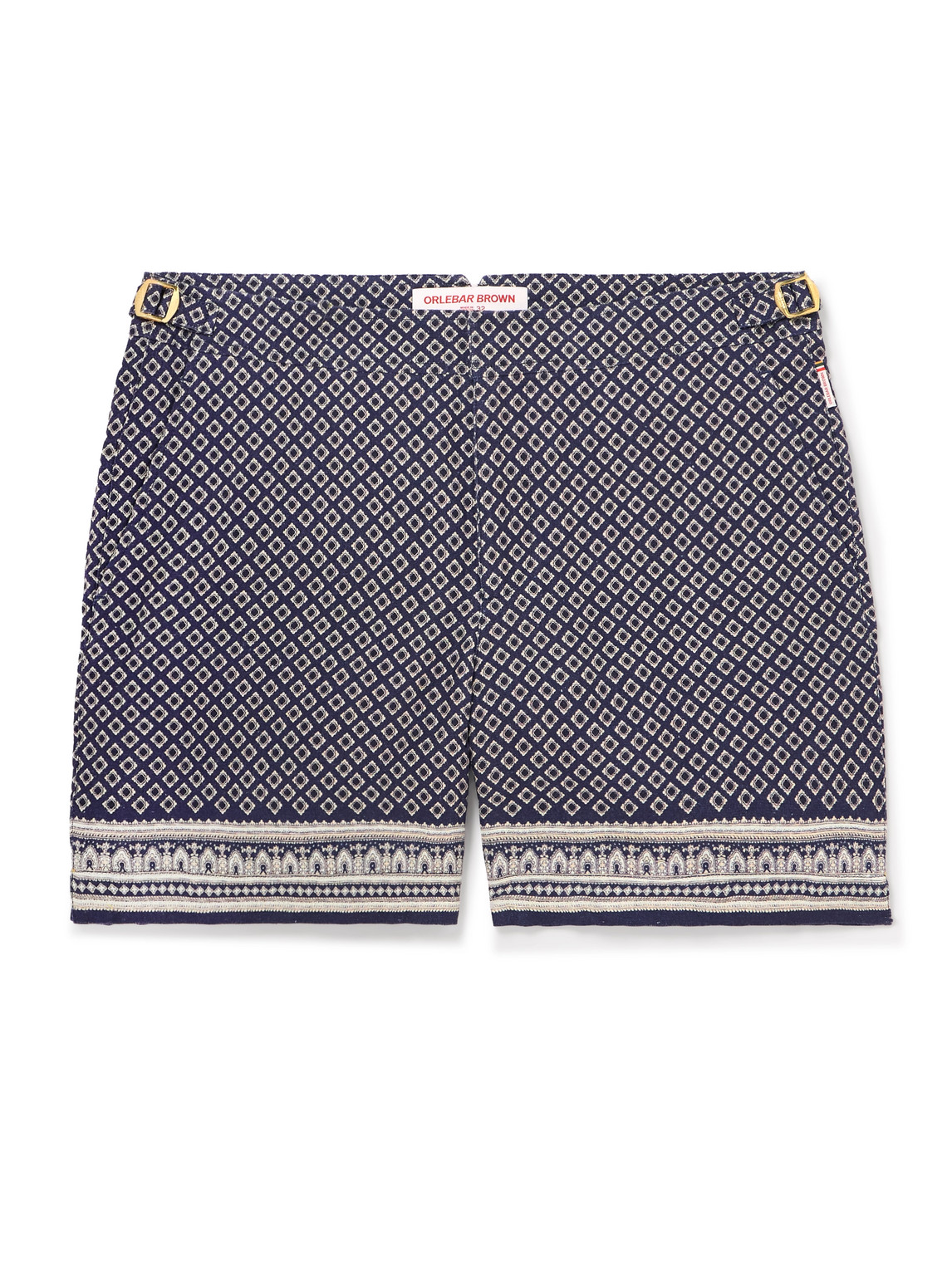 Orlebar Brown Bulldog Day Slim-fit Floral-print Linen Shorts In Blue