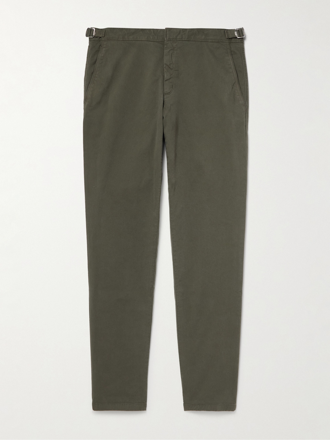 Orlebar Brown Fallon Straight-leg Cotton-blend Twill Trousers In Brown