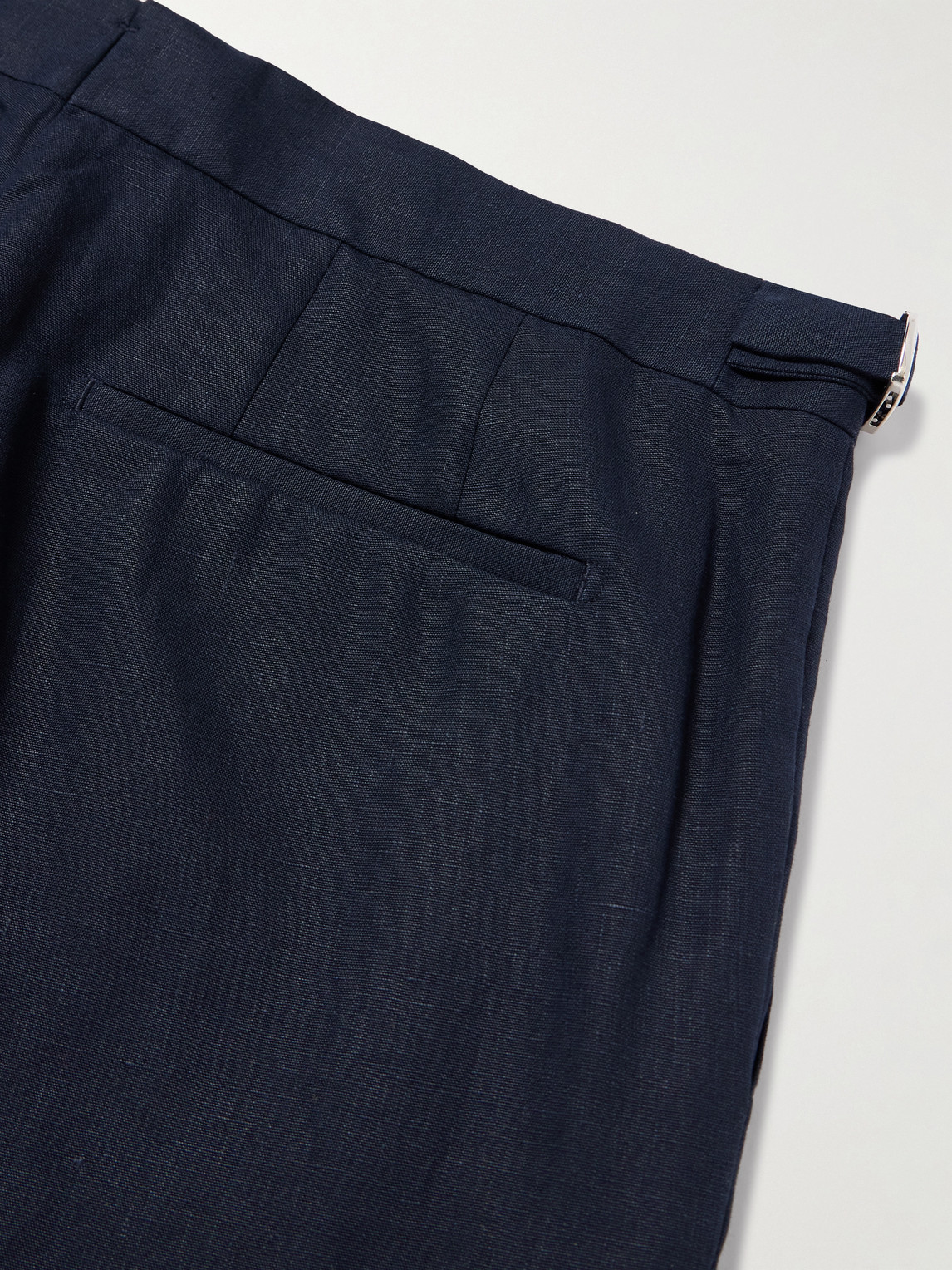 Orlebar Brown Griffon Tapered Linen Trousers In Blue