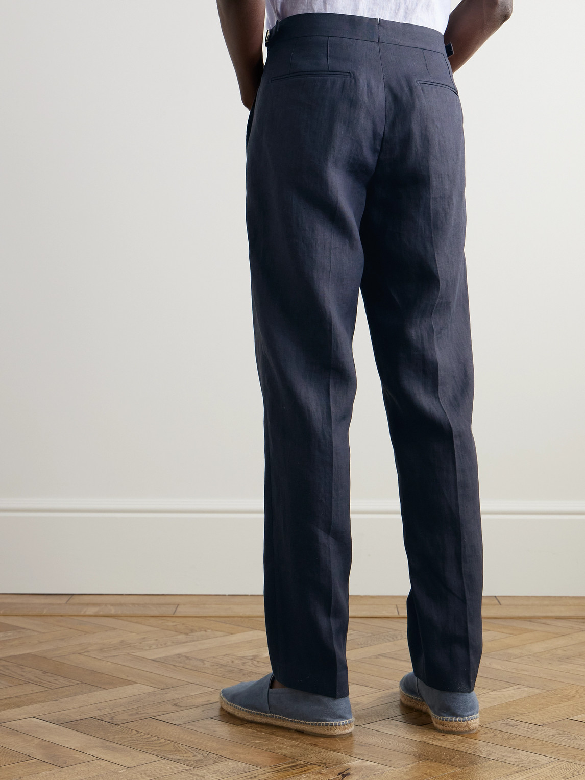 Orlebar Brown Carsyn Tapered Linen Trousers In Blue