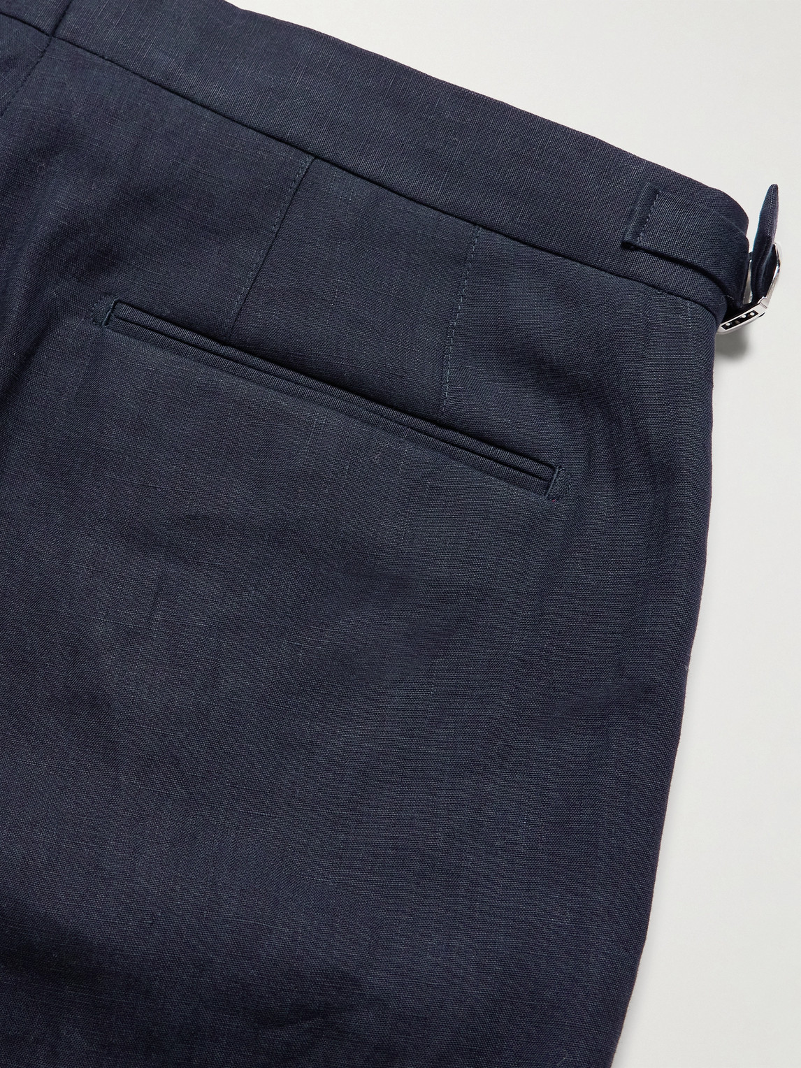 Orlebar Brown Carsyn Tapered Linen Trousers In Blue
