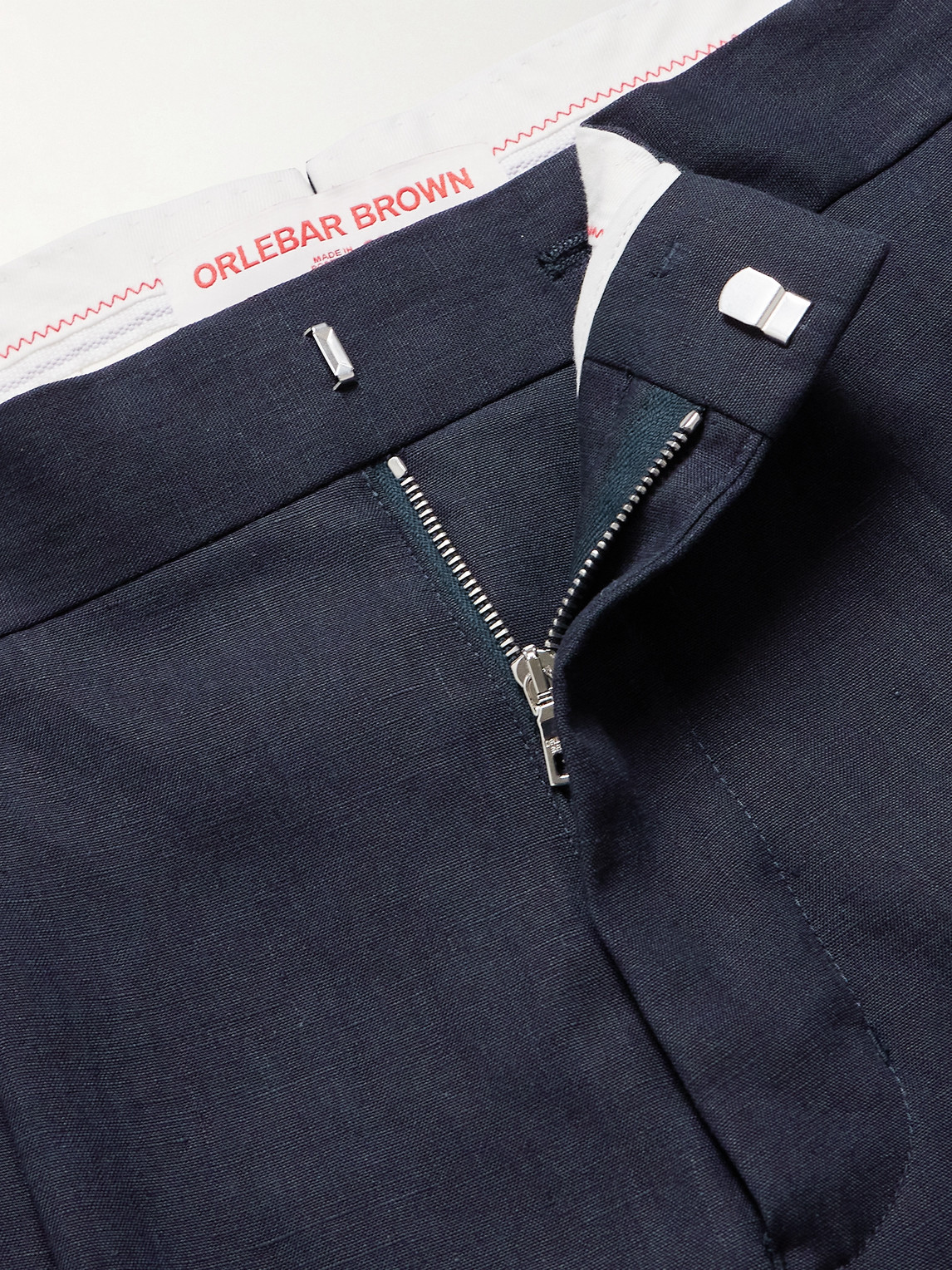 Orlebar Brown Carsyn Tapered Linen Trousers In Blue