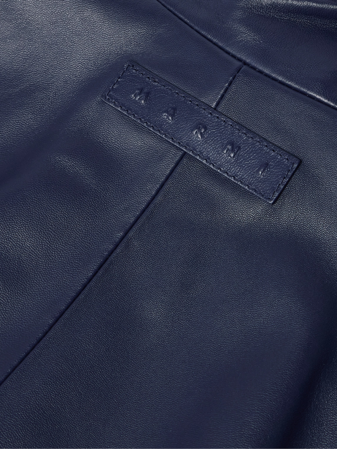 Marni Zip-up Leather Jacket In Blue