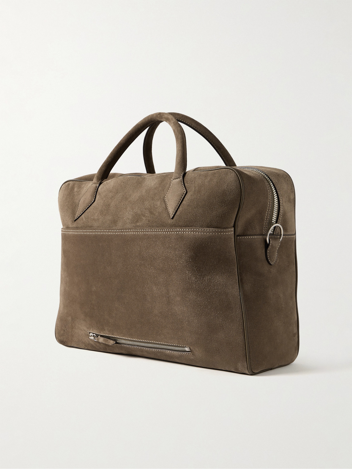 Métier - Closer All Day Suede Briefcase - Men - Brown 