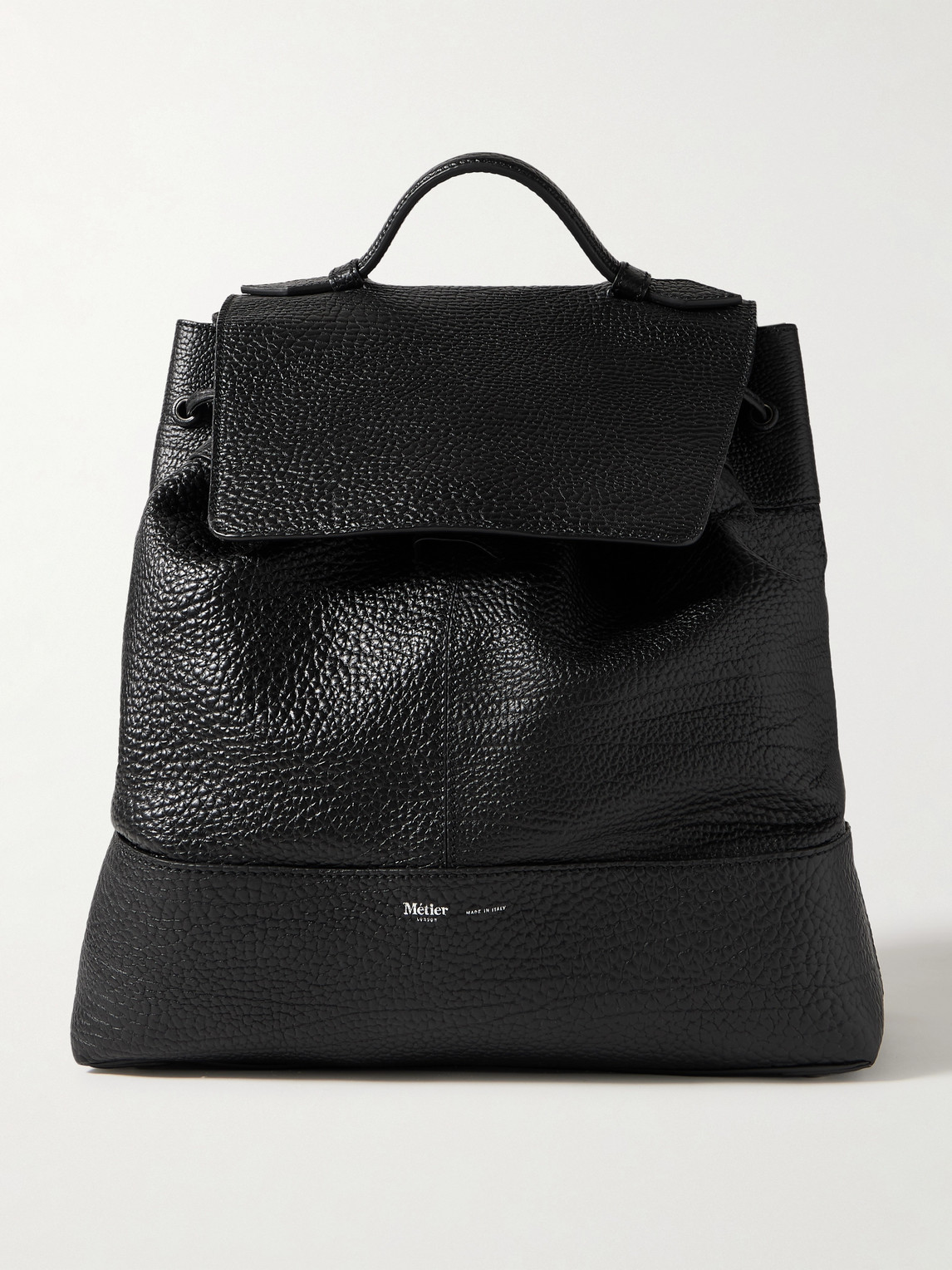 Metier Glide Full-grain Leather Backpack In Black