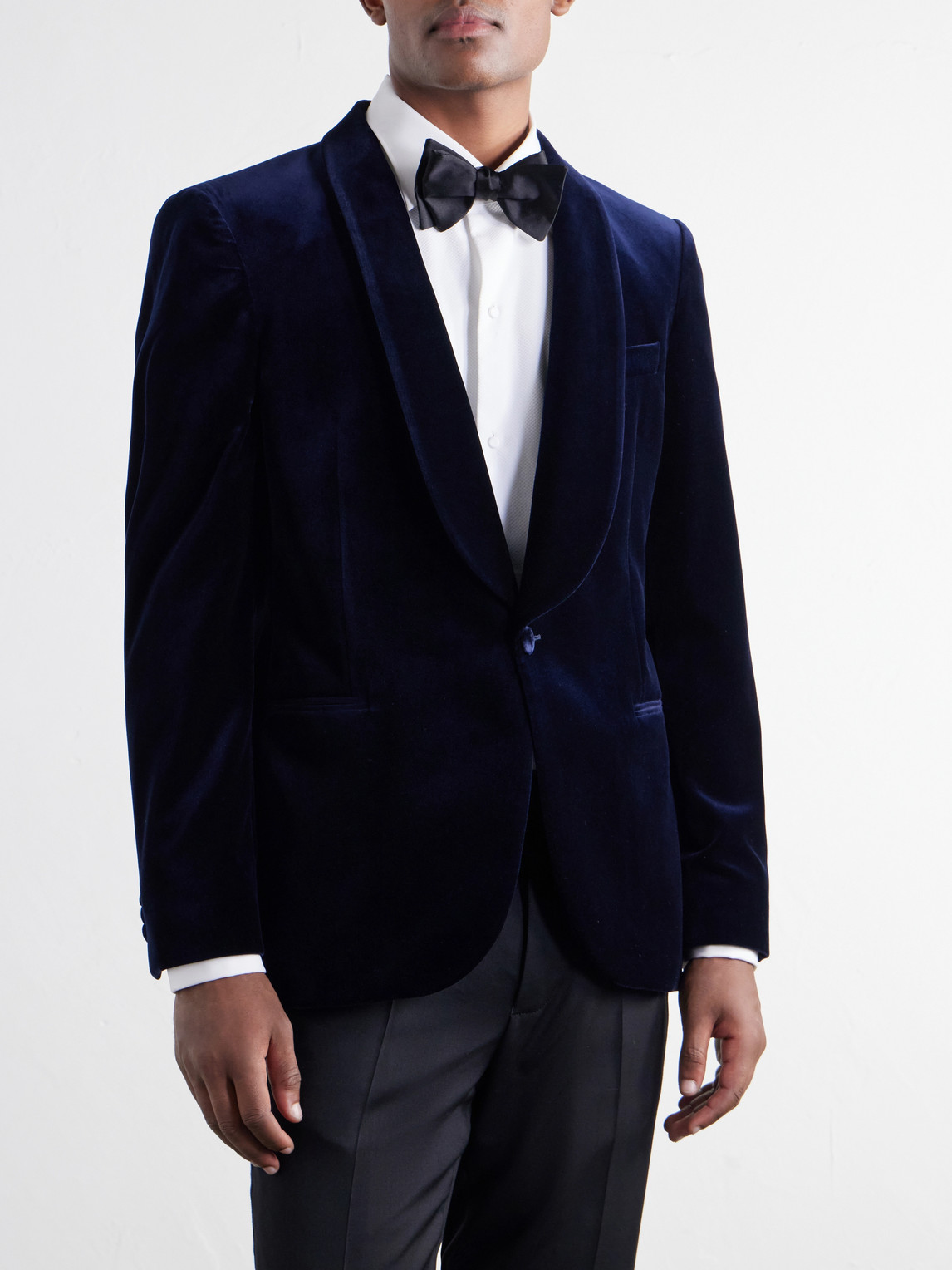 Mr P. - Slim-Fit Shawl-Collar Cotton-Velvet Tuxedo Jacket