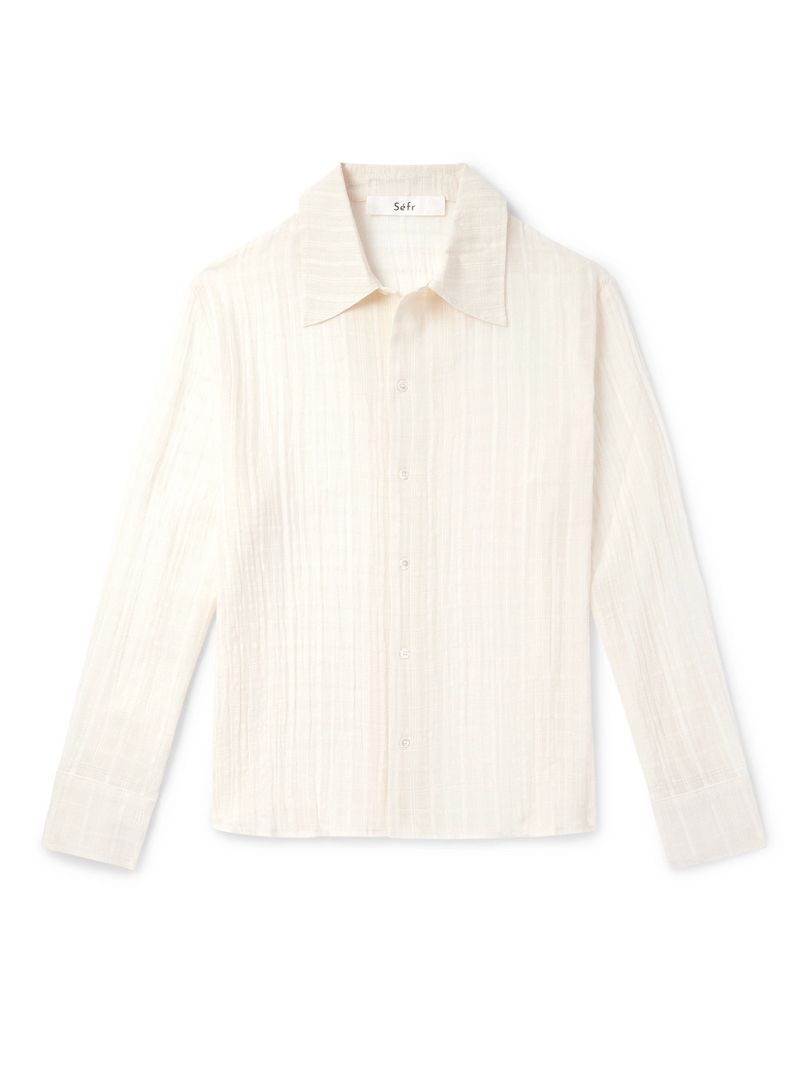 Séfr Ignacio Checked Cotton-gauze Shirt In Neutrals