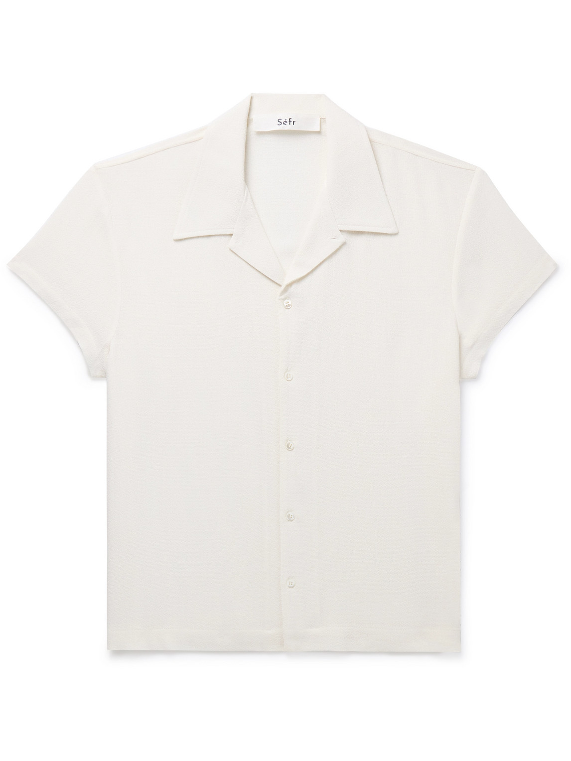 Séfr Mael Camp-collar Crepe Shirt In Neutrals