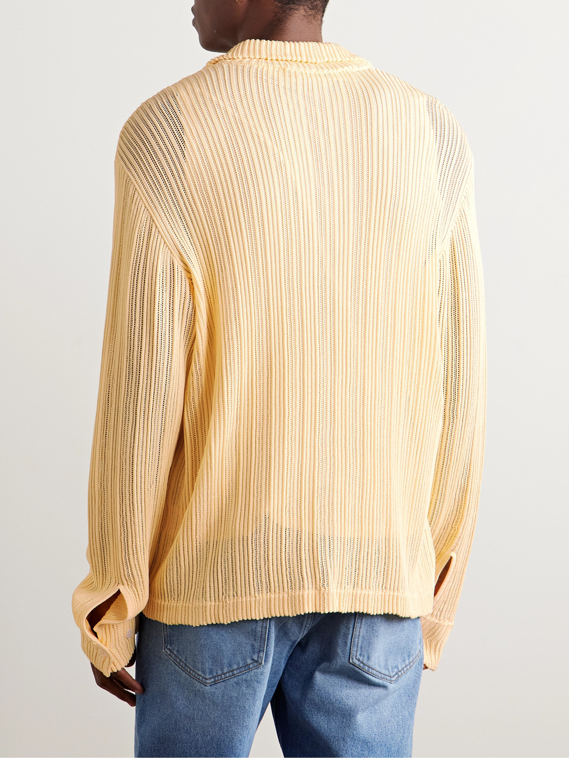  Séfr - Jacques Pointelle-knit Cardigan - Men - Neutrals - Xxl 