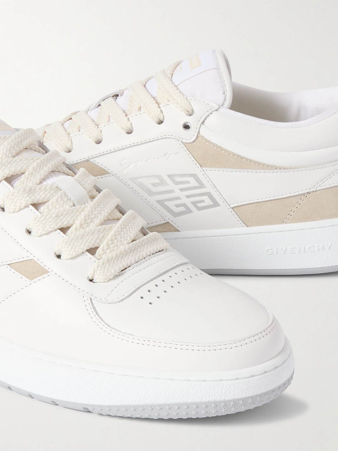 Givenchy G Move White Low Top Sneakers With Logo Detail On The Side In Leather Man In White
