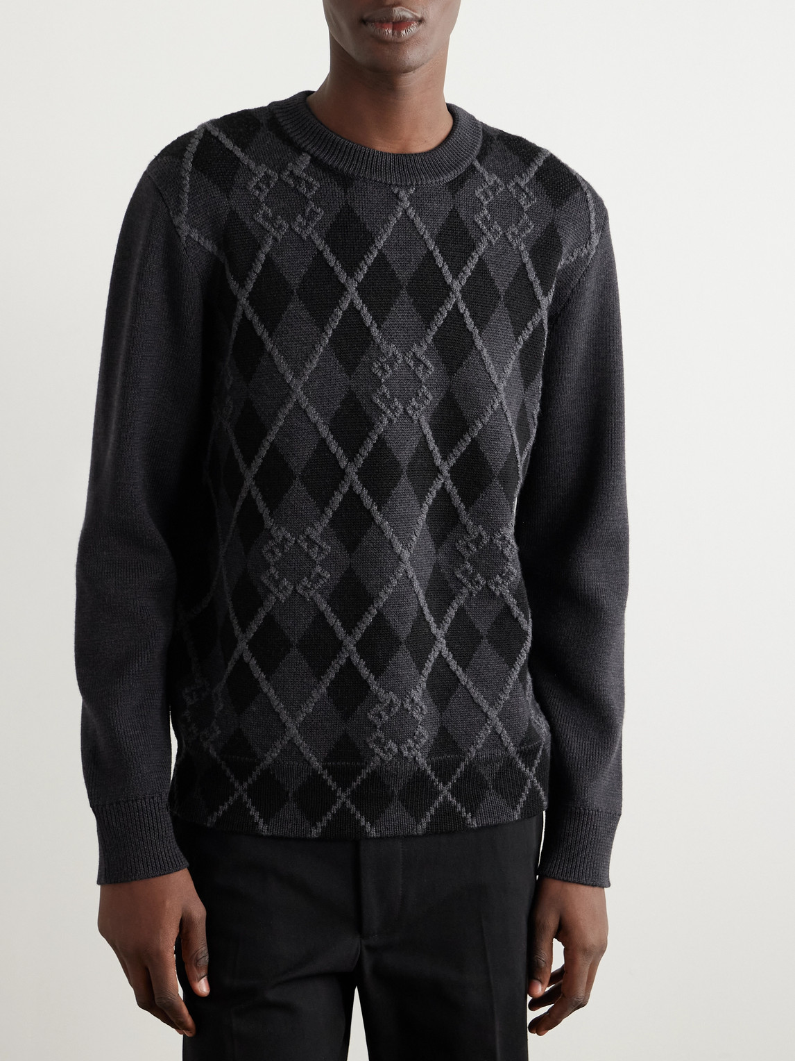  Givenchy - Argyle Wool-blend Sweater - Men - Gray - S 