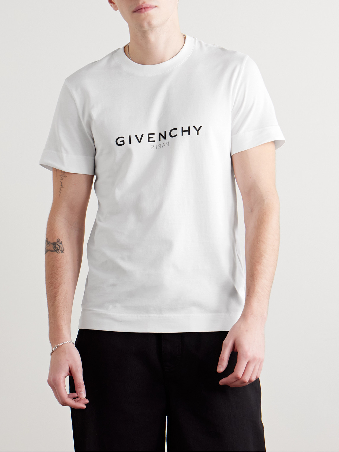 Givenchy Men White Cotton T-shirt