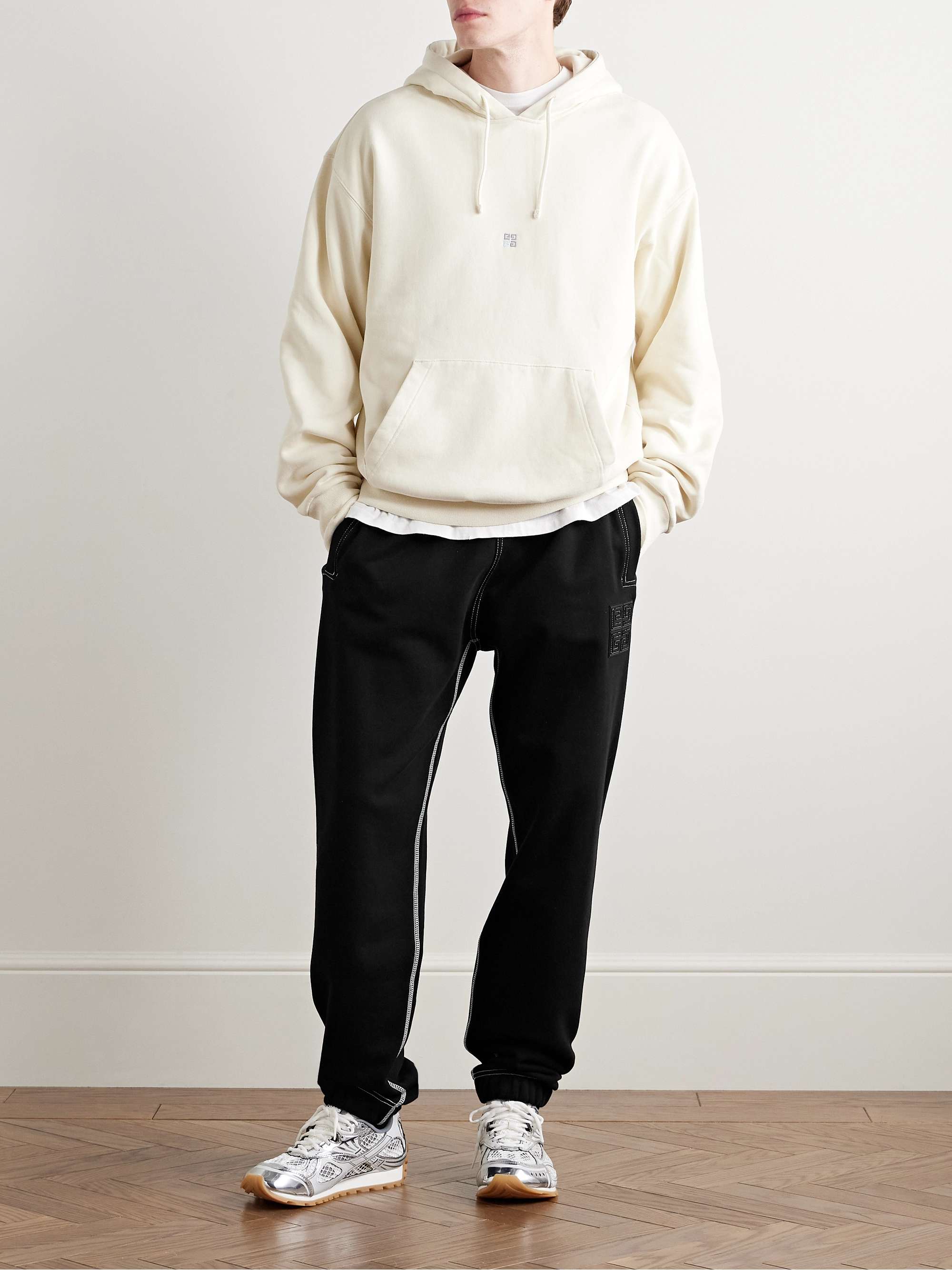 GIVENCHY Tapered Logo-Appliquéd Cotton-Jersey Sweatpants for GIVENCHY Tapered Logo-Appliquéd Cotton-Jersey Sweatpants for