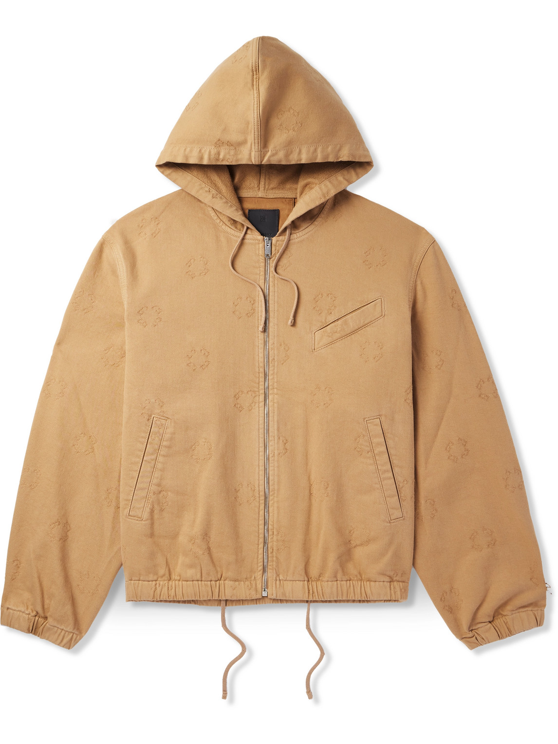 Logo-Jacquard Denim Hooded Jacket