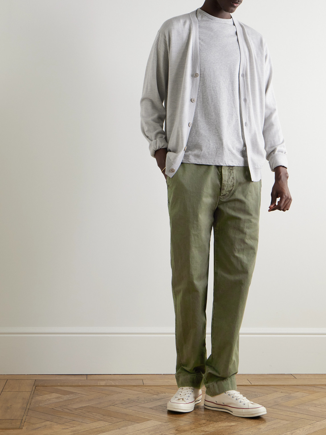 JAMES PERSE STRAIGHT-LEG COTTON-CANVAS TROUSERS 