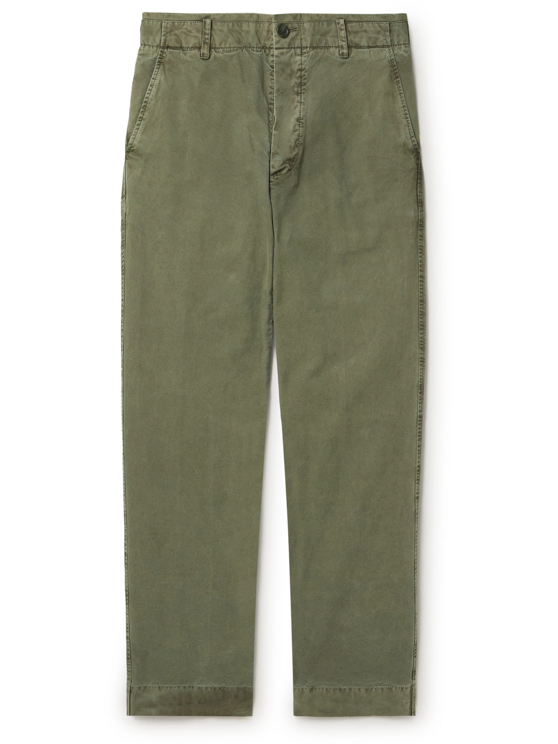 James Perse Straight-leg Cotton-canvas Trousers In Green