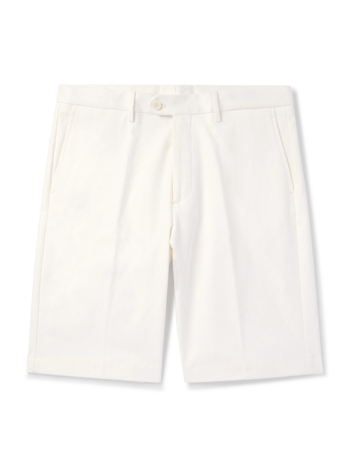 Straight-Leg Paisley-Jacquard Denim Shorts