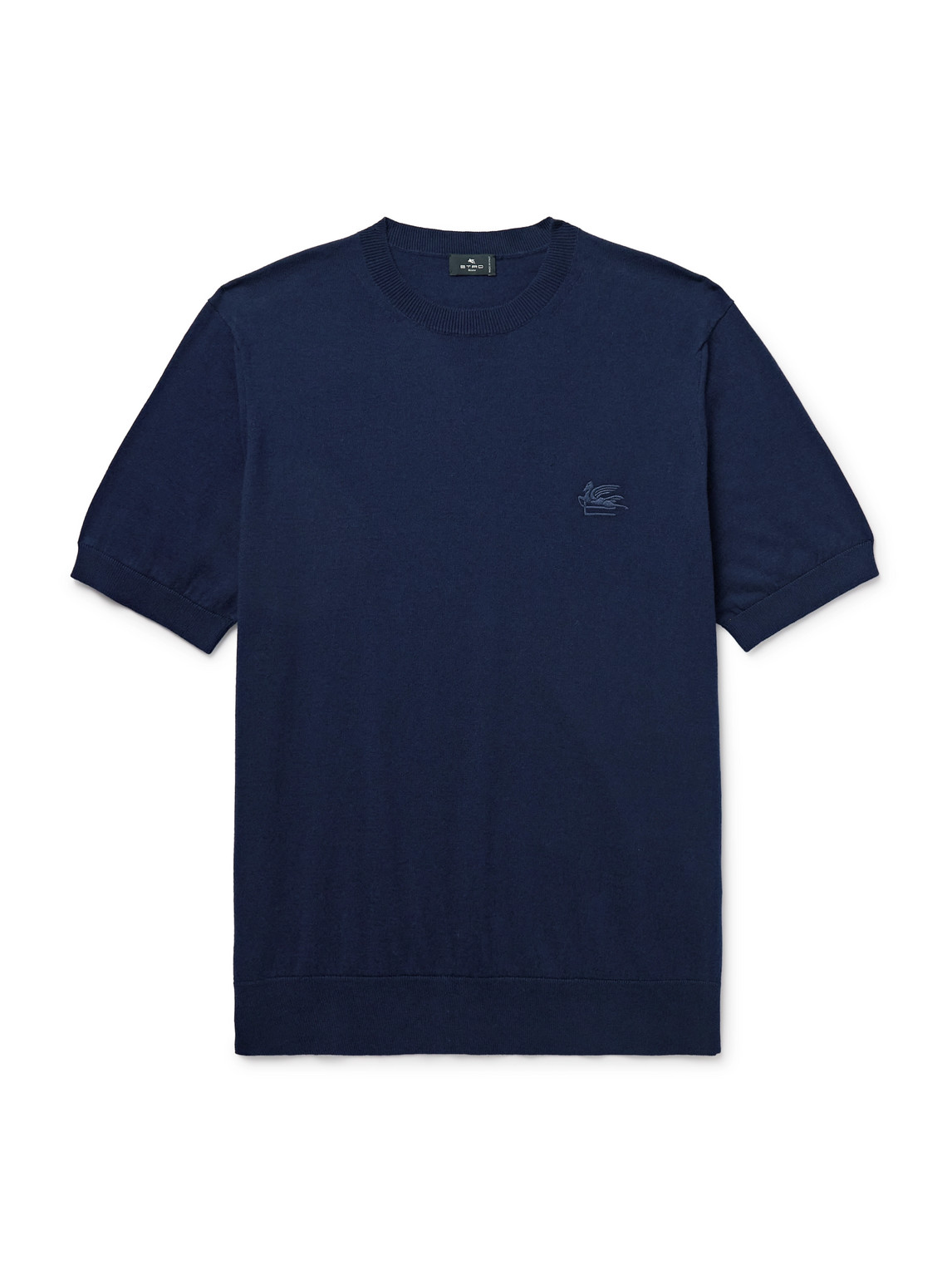 Tシャツ・カットソー ETRO Logo embroidery t-shirt Black  WRJB0006AC036 ETRO logo-embroidered Cotton T-shirt | Black | FARFETCH