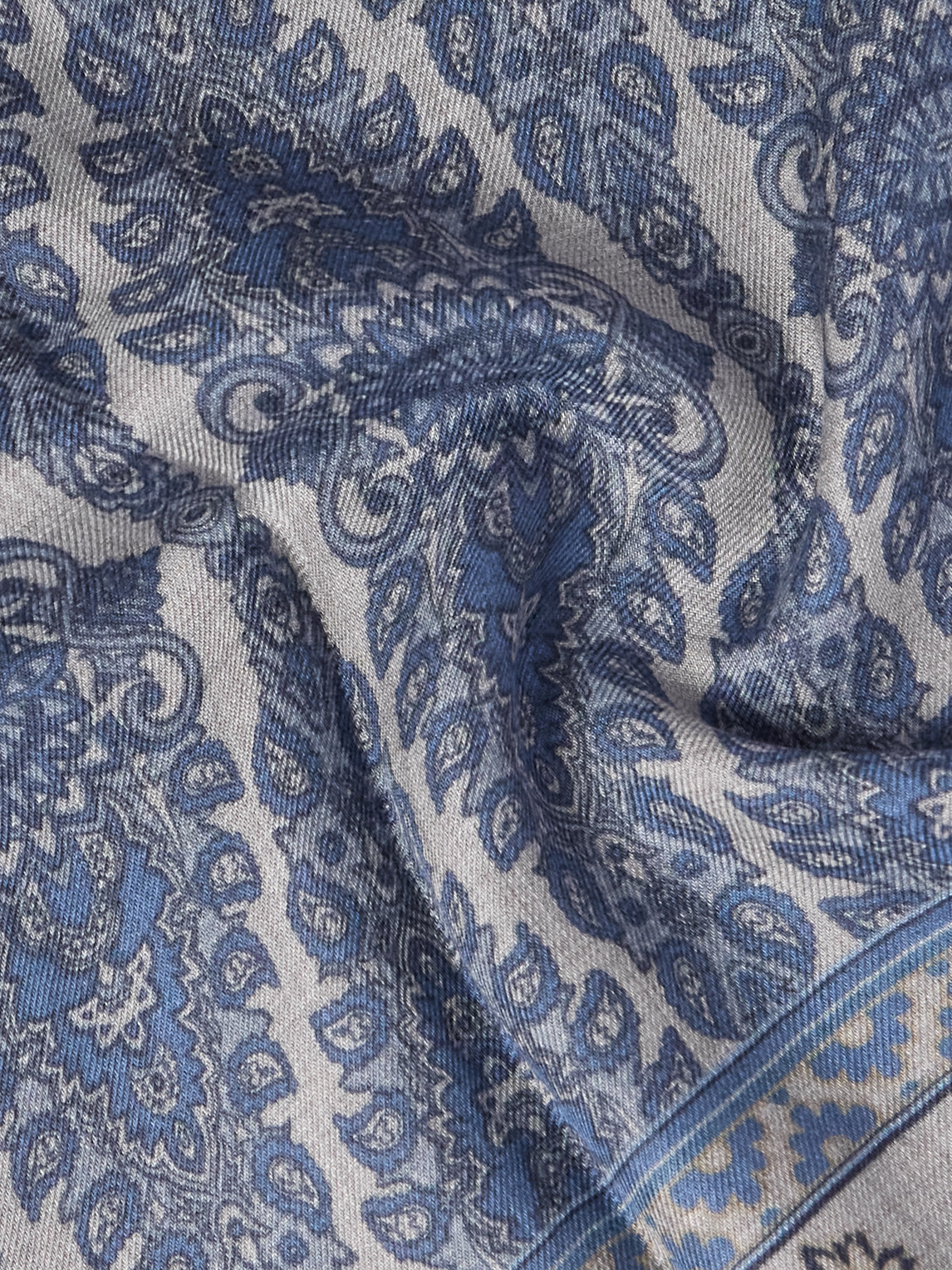 Etro Floral-print Modal Scarf In Blue