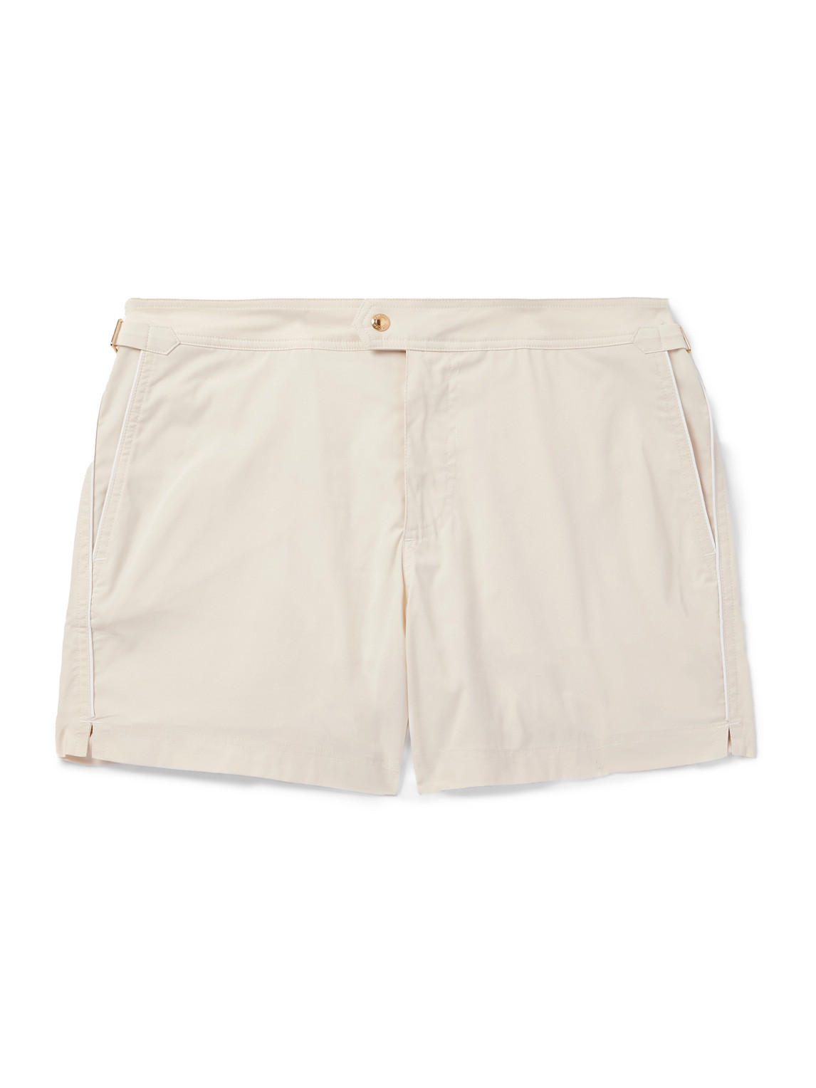 Tom Ford Straight-leg Mid-length Swim Shorts In Neutrals