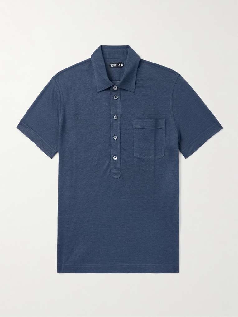 Tom Ford — Slim-Fit Silk and Linen-Blend Polo Shirt