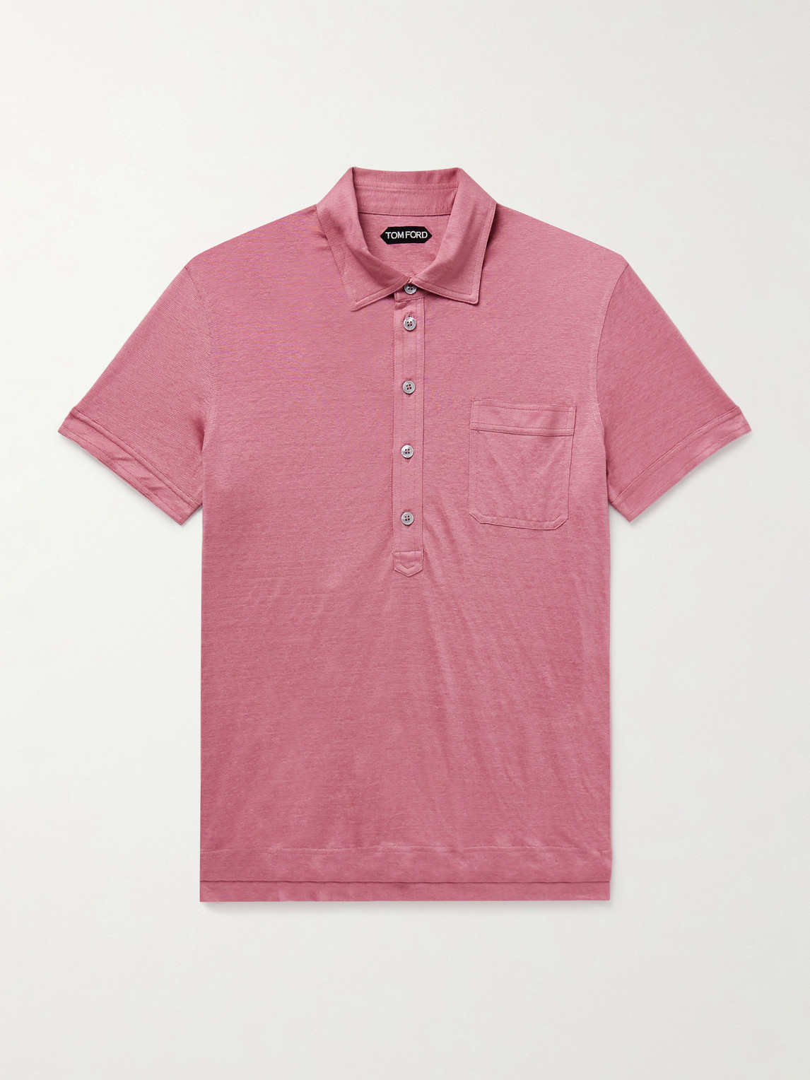 Tom Ford Slim-Fit Silk and Linen-Blend Polo Shirt - Men