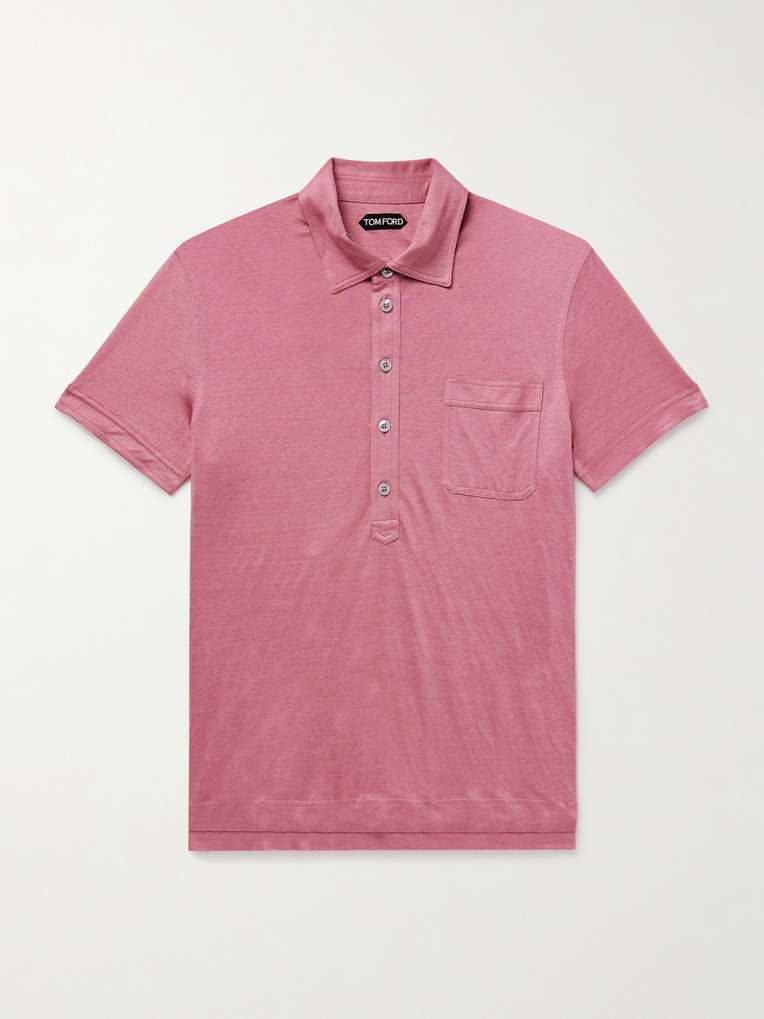 Tom Ford — Slim-Fit Silk and Linen-Blend Polo Shirt